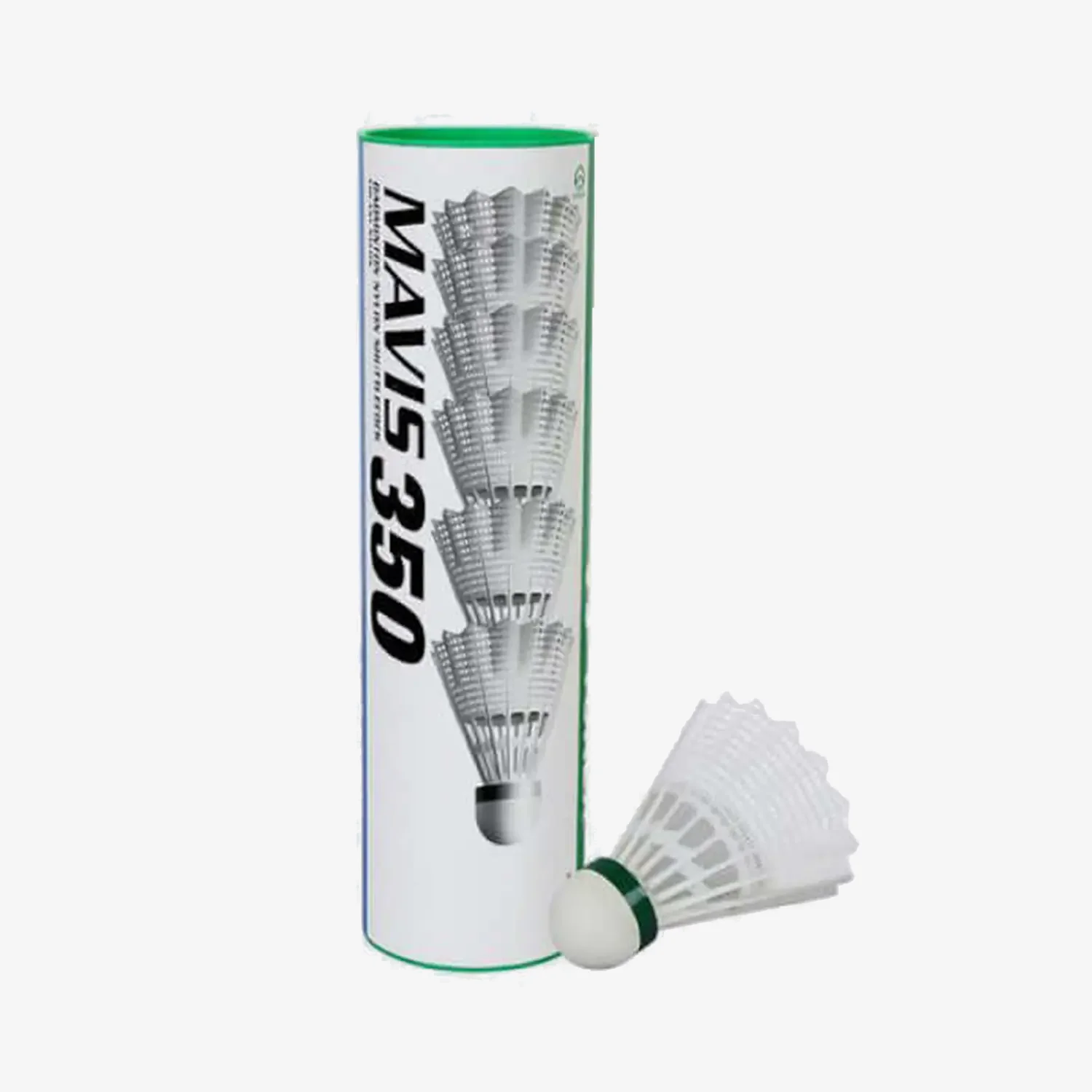 Yonex Mavis 350 White Nylon Badminton Shuttlecocks - Slow Speed Feather Shuttle for Training & Recreational Play