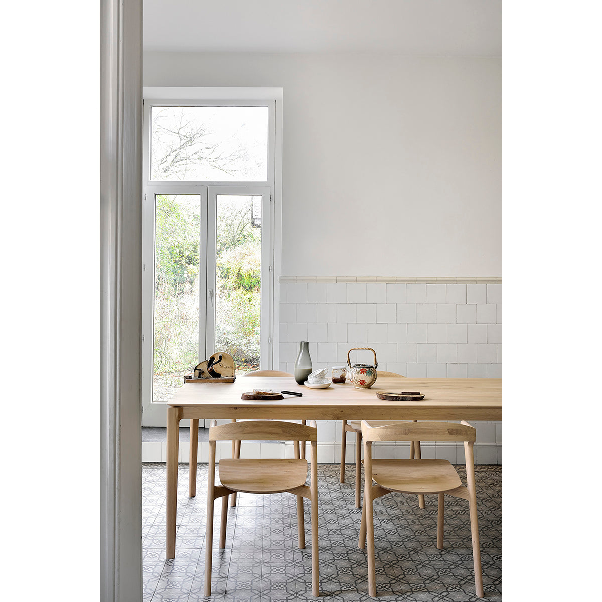 Premium Oak Dining Table - 240cm Solid Wood Farmhouse Table for 8 - Rustic Kitchen & Dining Room Furniture for Family Gatherings & Dinner Parties
