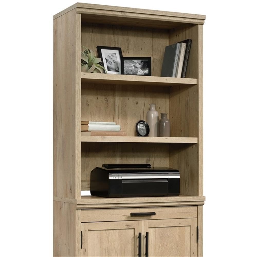 UrbanPro Traditional Engineered Wood Office Library Hutch in Prime Oak - Stylish Home Office Bookshelf with Storage for Study Room & Workspace