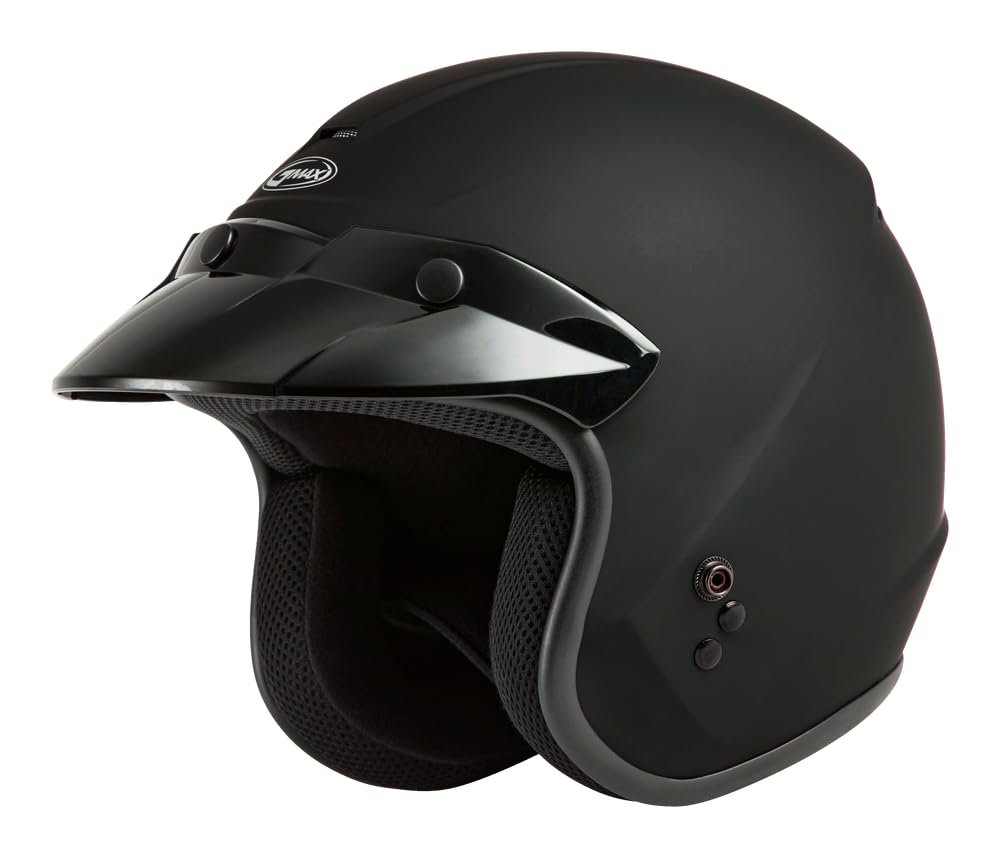 GMAX Youth OF-2Y Open Face Motorcycle Helmet - Matte Black, Youth Large - FMVSS 218 Approved - Safe & Comfortable for Kids Riding, Scooters & ATV Adventures