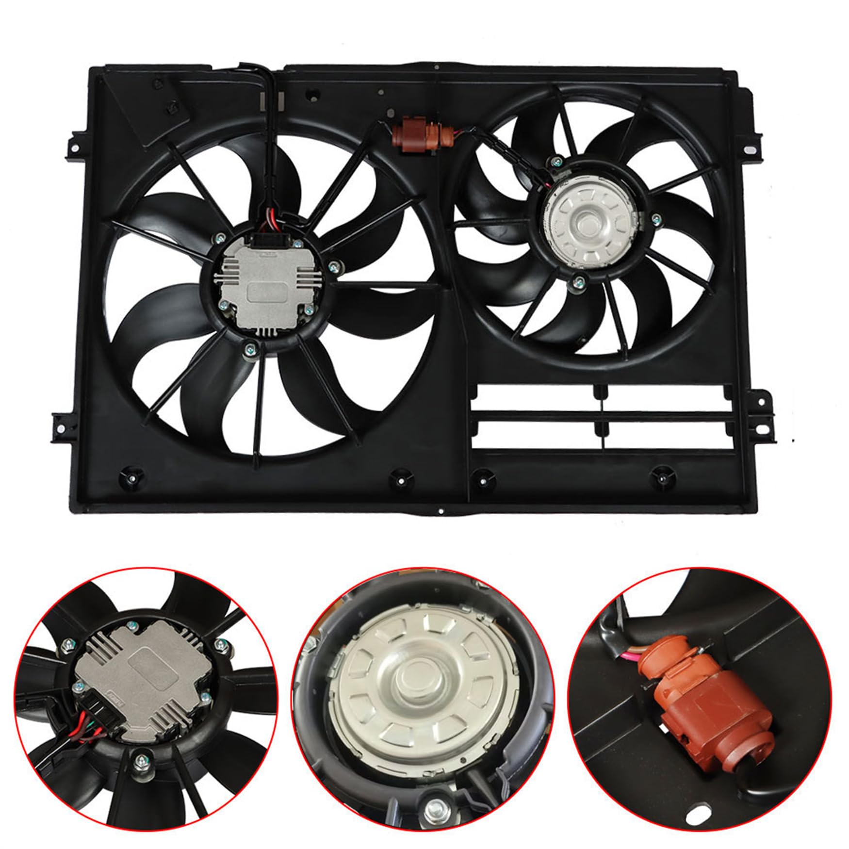 Audi A3 Jetta CC GTI Beetle Radiator Cooling Fan Replacement 1K0121205AD9B9 - Compatible with 1.8L 1.9L 2.0L Engines | Perfect for Engine Overheating Prevention & Summer Driving