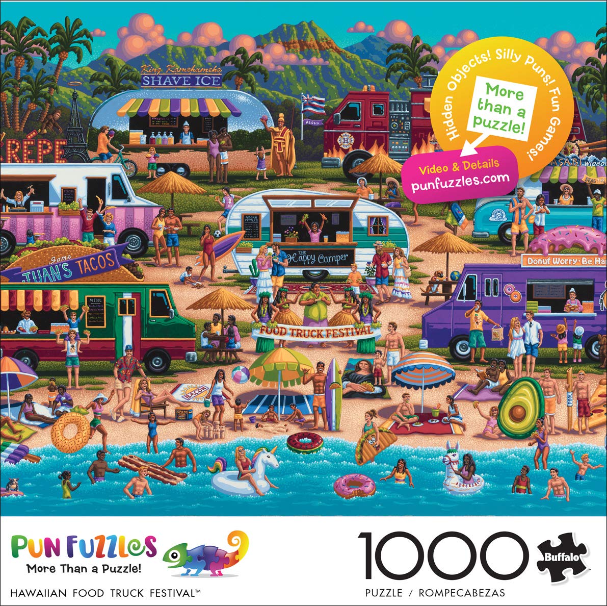 Buffalo Games 1000-Piece Jigsaw Puzzle - Hawaiian Food Truck Festival for Family Game Night