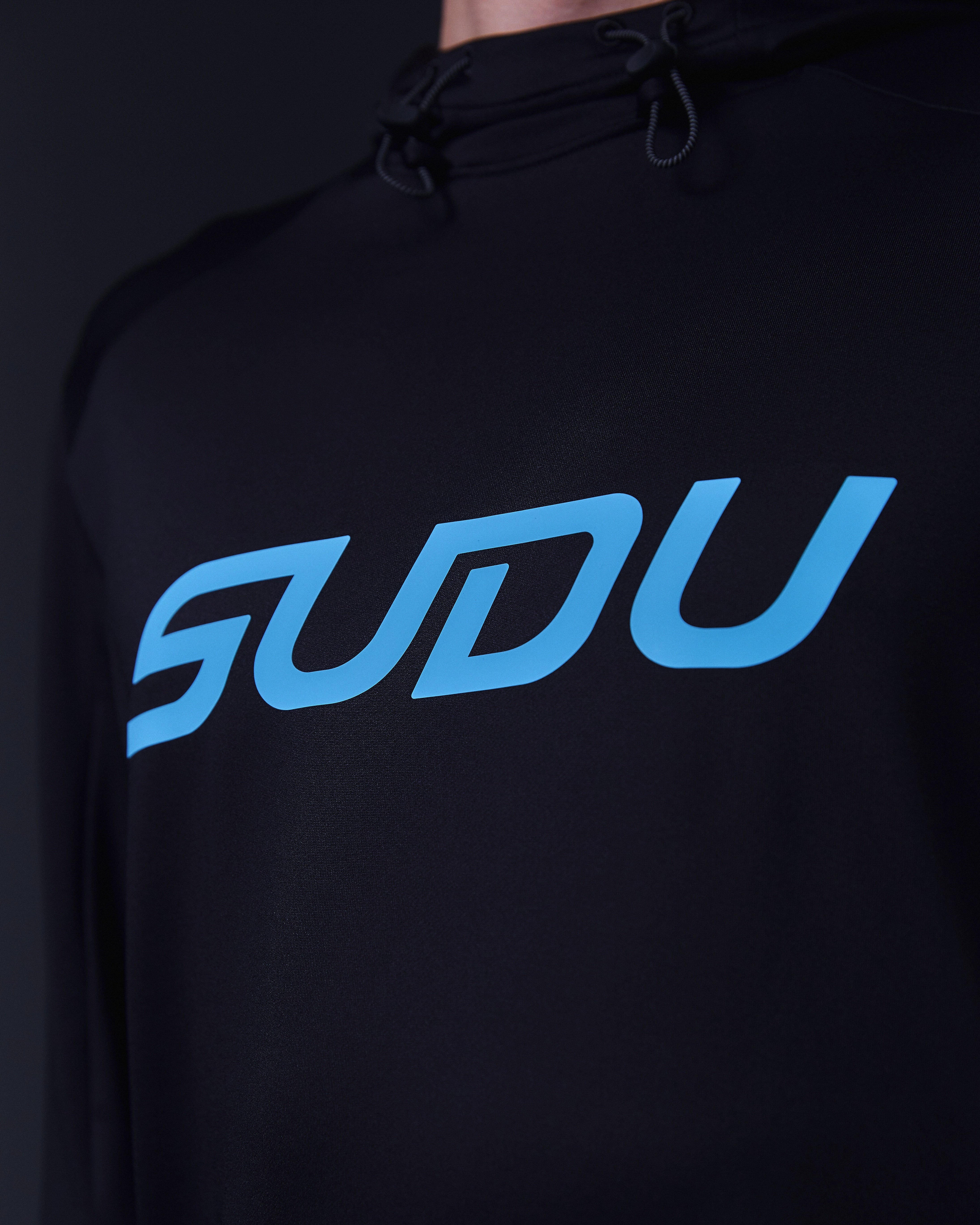 SRH 01 Hoodie for Men & Women - Black & Light Blue Pullover Sweatshirt | Casual Streetwear, Gym, Outdoor Activities