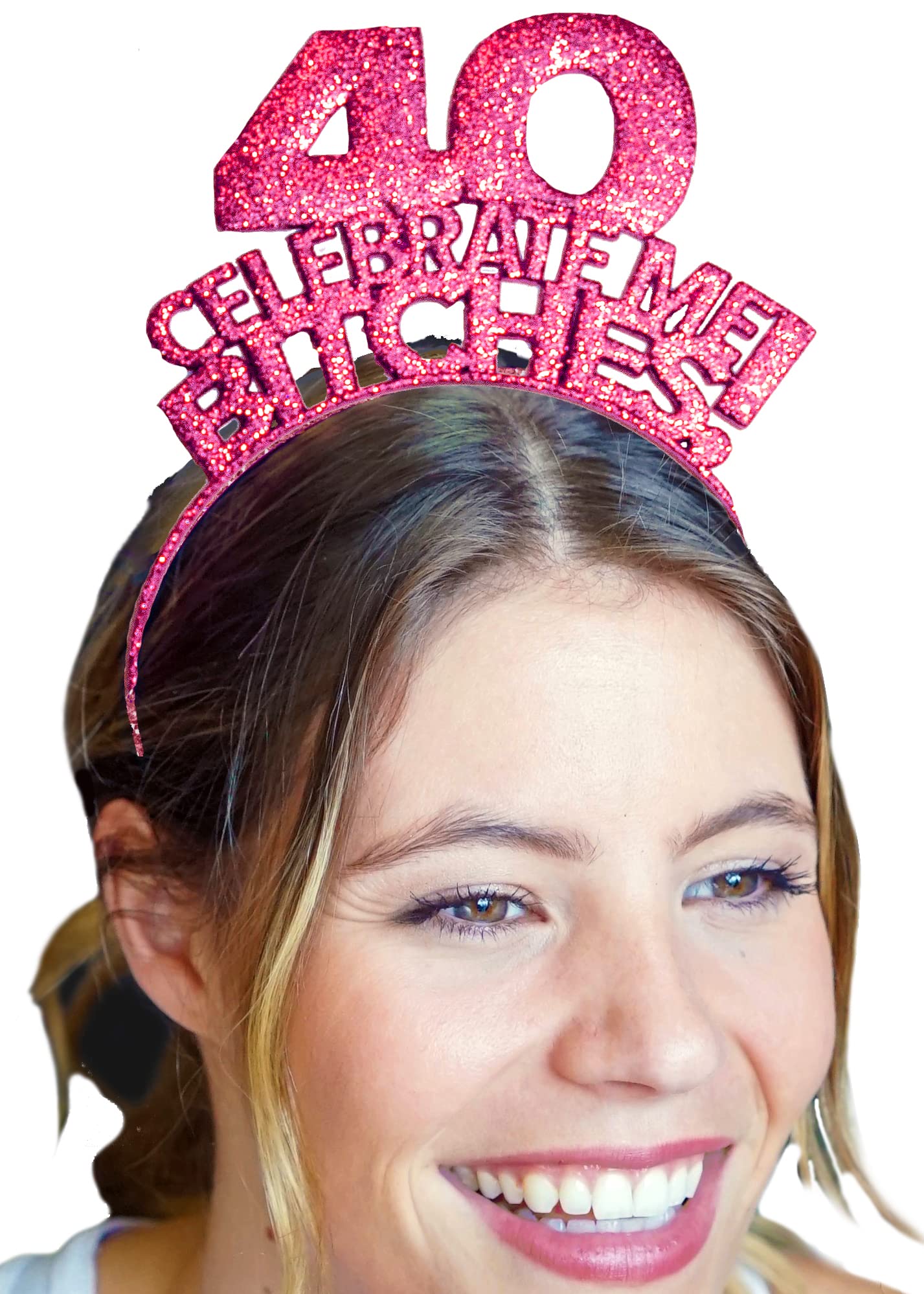 40th Birthday Rhinestone Sash & Tiara Headband - Sparkling 40 & Fabulous Hair Accessories for Women, Birthday Party Decorations & Supplies - Perfect for Milestone Celebrations, Bachelorette Parties & Special Occasions