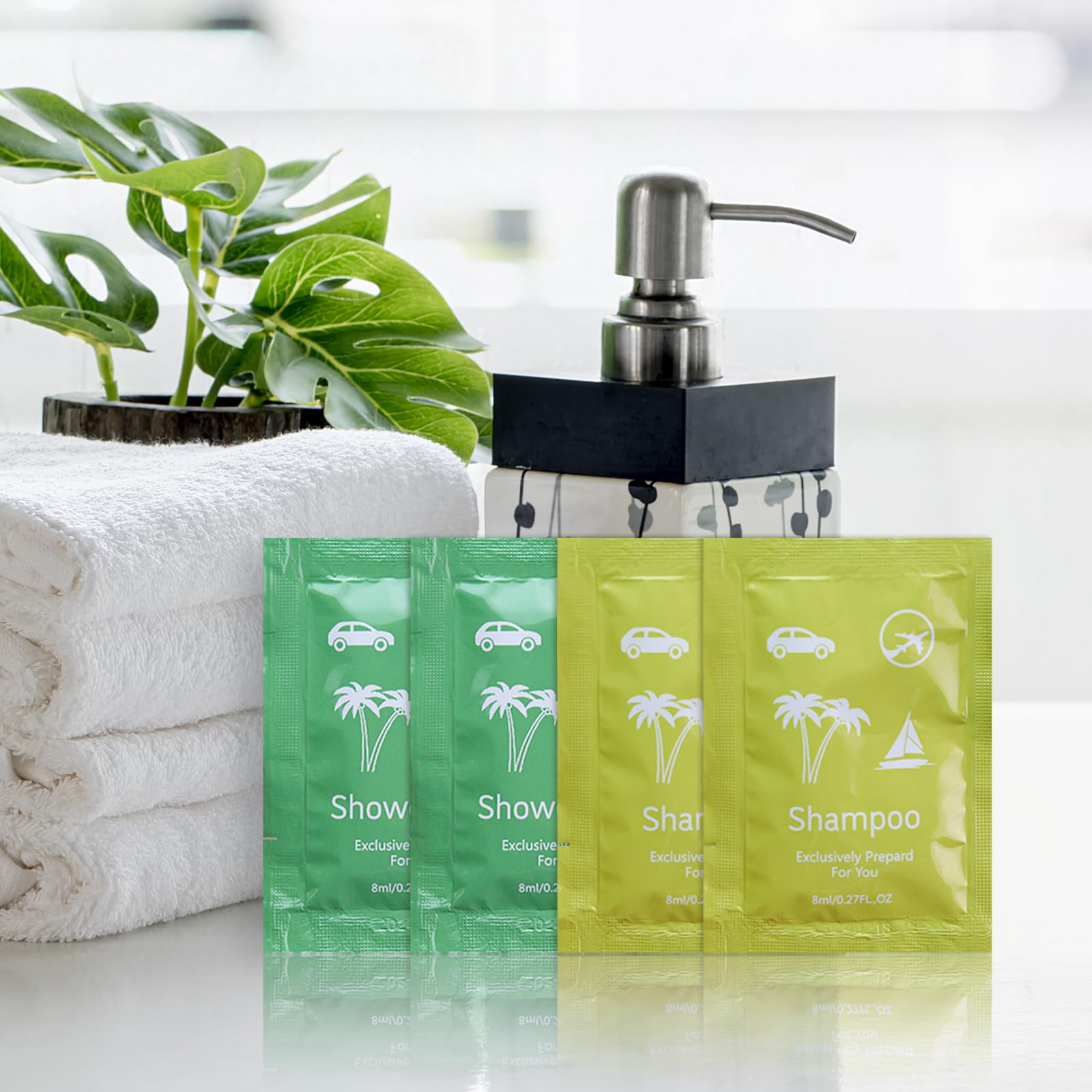 Bulk Travel Size Hygiene Kits for Homeless - 50 Pack Mini Shampoo & Body Wash (0.28 fl oz Each) - Hotel Guest Amenities, Emergency Relief Supplies, Shelters & Travel Essentials
