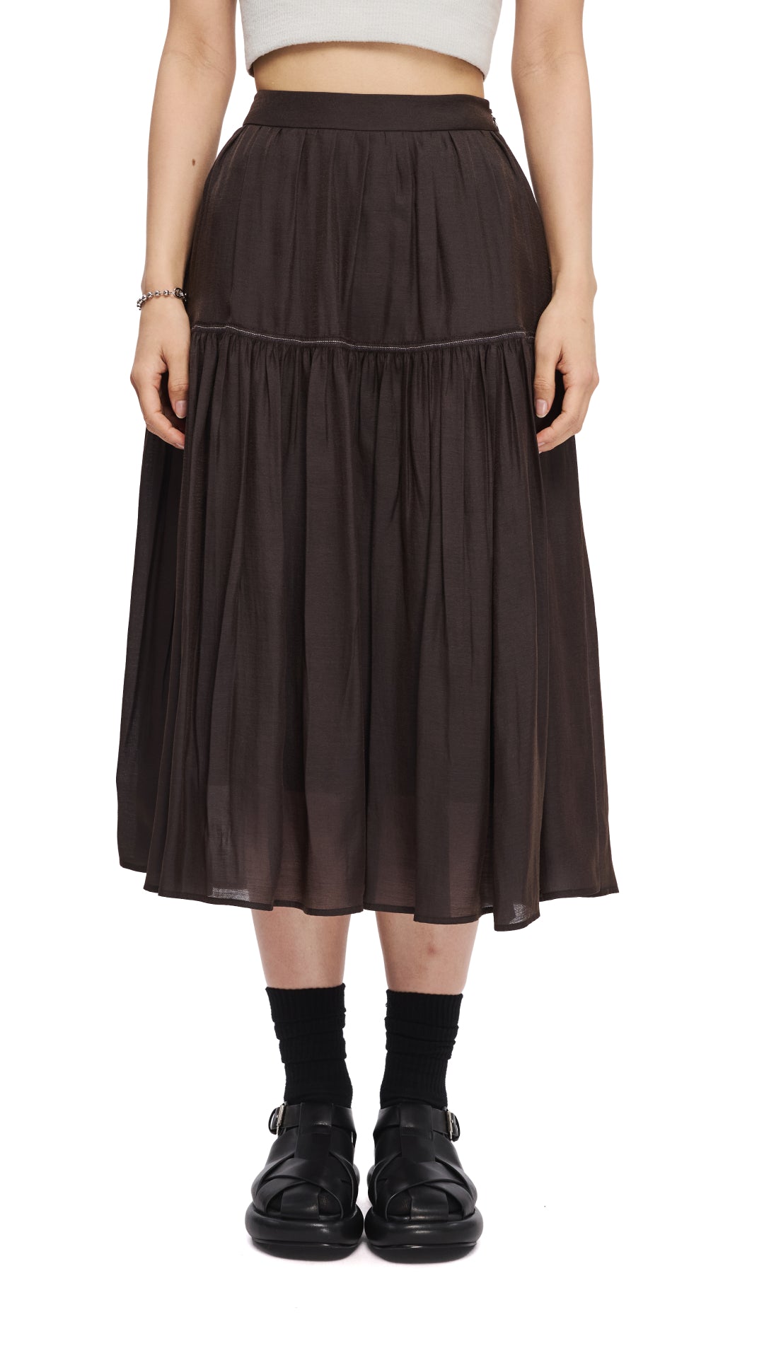 Sheer Bohemian Maxi Skirt for Women - Flowy See-Through Gypsy Skirt with Elastic Waist | Perfect for Beach, Festival, and Summer Outfits