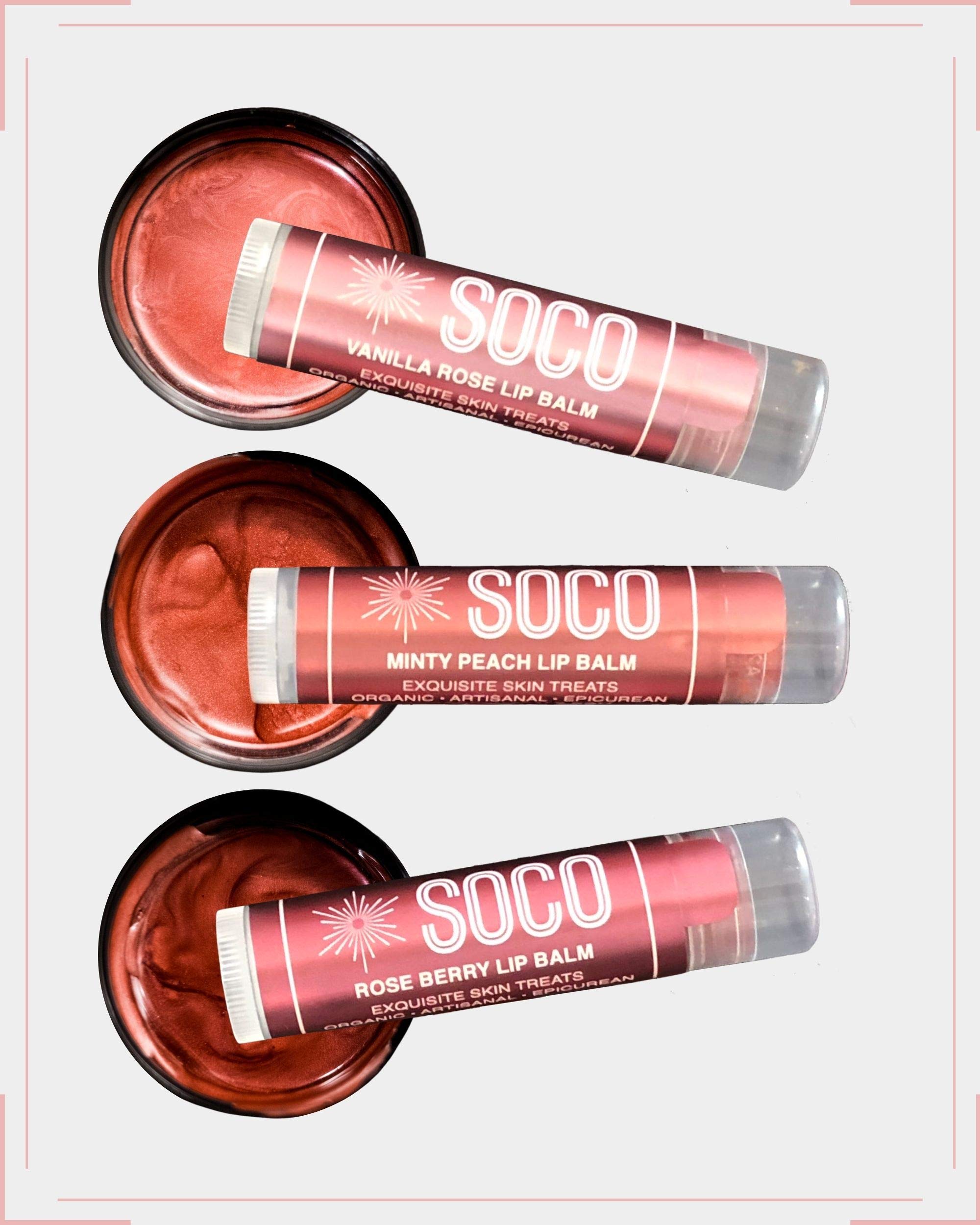 Organic Tinted Lip Balm - Vanilla Rose Flavor | Natural Moisturizing & Nourishing Lip Care | Perfect for Daily Use, Makeup Looks & Dry Lips