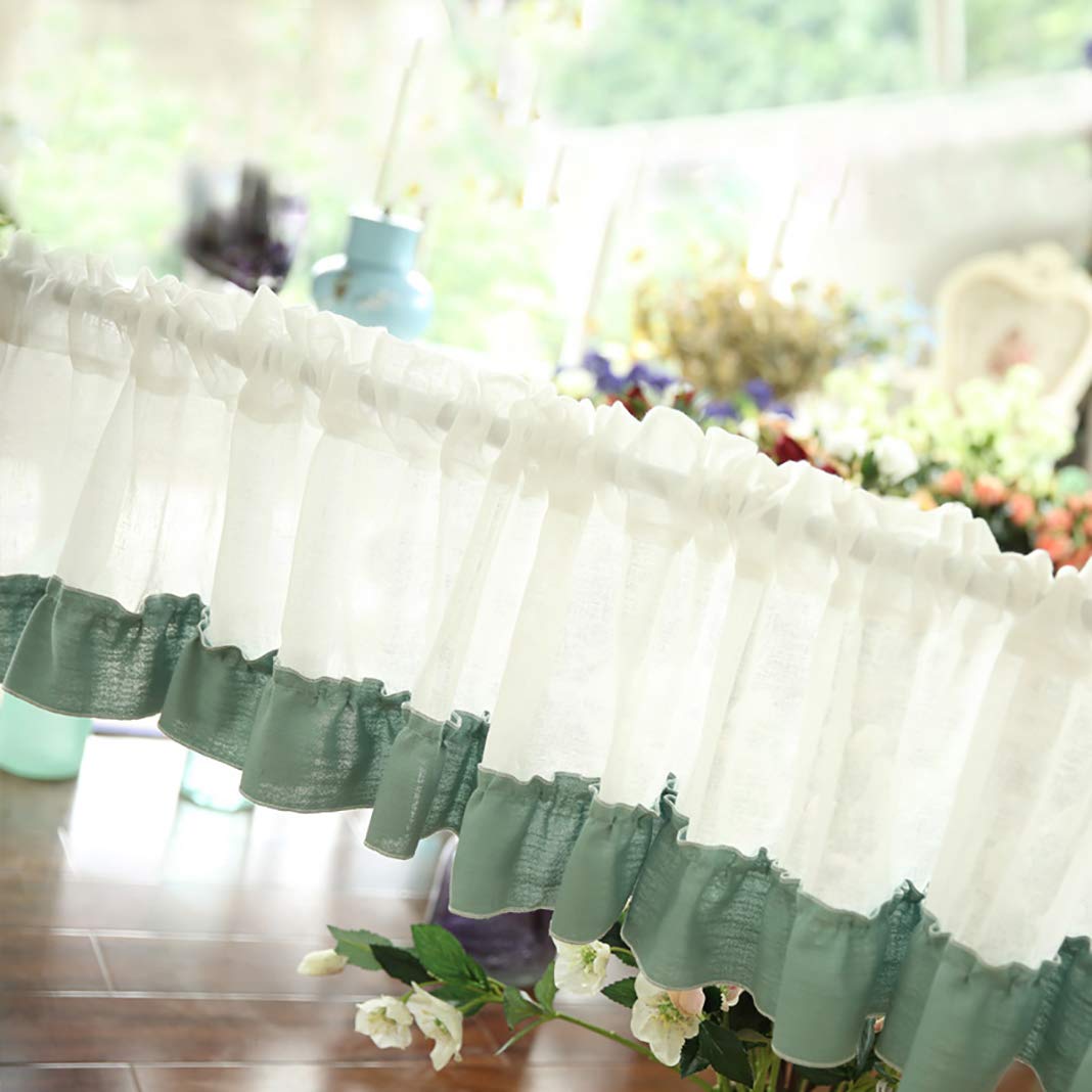 Half Kitchen Window Curtains Sheer Cafe Curtains with Rod Pocket - Elegant Valance for Bathroom, Living Room & Small Windows (1 Piece) - Perfect for Privacy & Natural Light in Kitchens, Bathrooms & Cozy Spaces