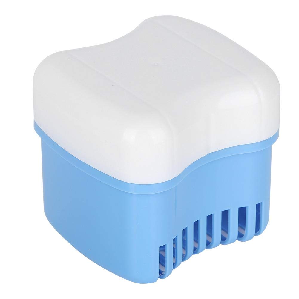 Premium Denture Storage Box with Filter Screen - Secure & Hygienic False Teeth Case for Travel & Overnight Use (Sky Blue) - Ideal for Denture Care, Travel, and Home Storage