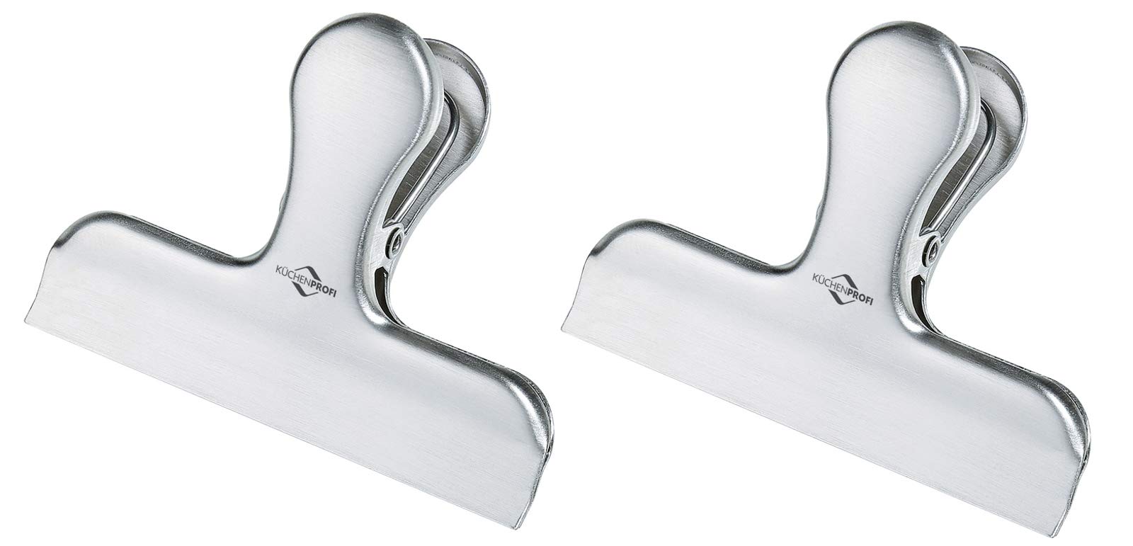 Kuchenprofi 2-Pack Stainless Steel Small Food Bag Clips - Perfect for Sealing Chips, Snacks, and Groceries in Kitchen & Pantry Organization