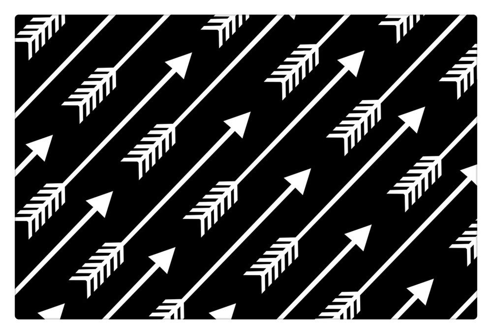 Triangle Arrow Polyester Welcome Door Mat - Super Absorbent Indoor/Outdoor Rug for Entryway, Patio, Deck - 18x30 Inch - Perfect for Home, Office & High Traffic Areas