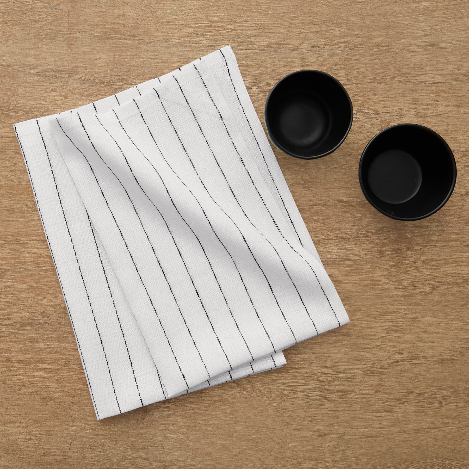 Premium Pinstripe Kitchen Towels Set of 2 - Absorbent Cotton Dish Towels for Drying Dishes & Cleaning - Perfect for Modern Kitchens & Housewarming Gifts