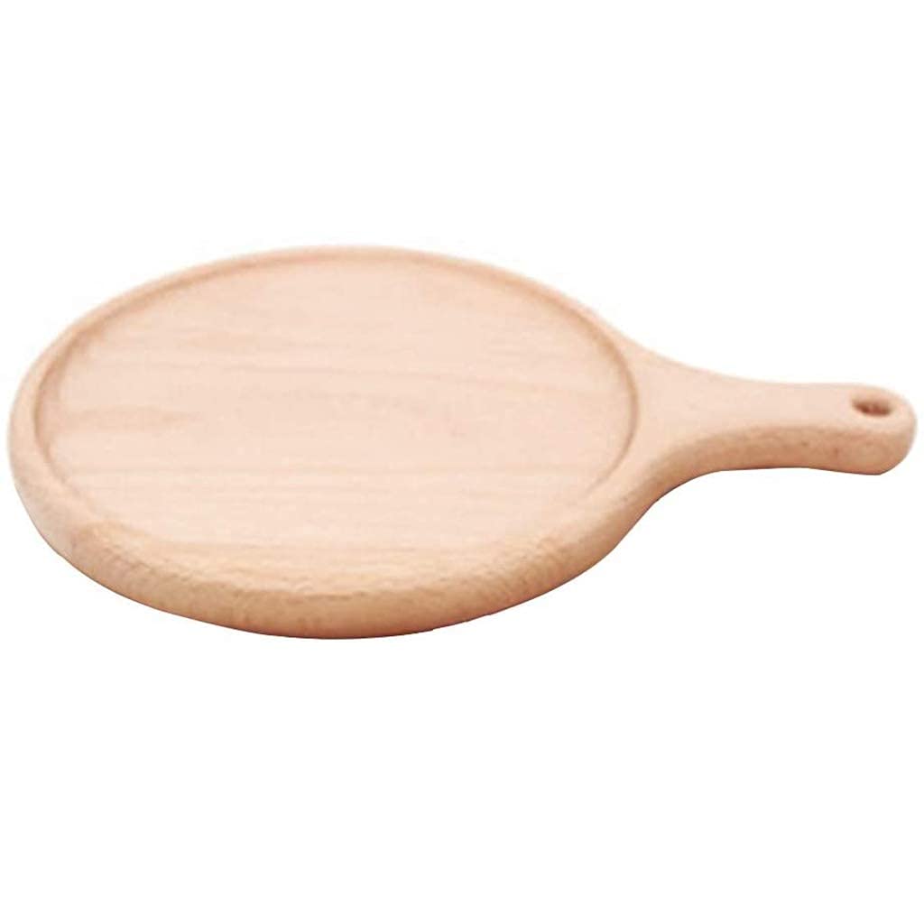 **Wooden Bamboo Pizza Tray with Handle - 28x20cm Round Baking Pan for Pizza, Bread & Cake - Durable & Eco-Friendly Kitchenware for Home Baking & Serving**