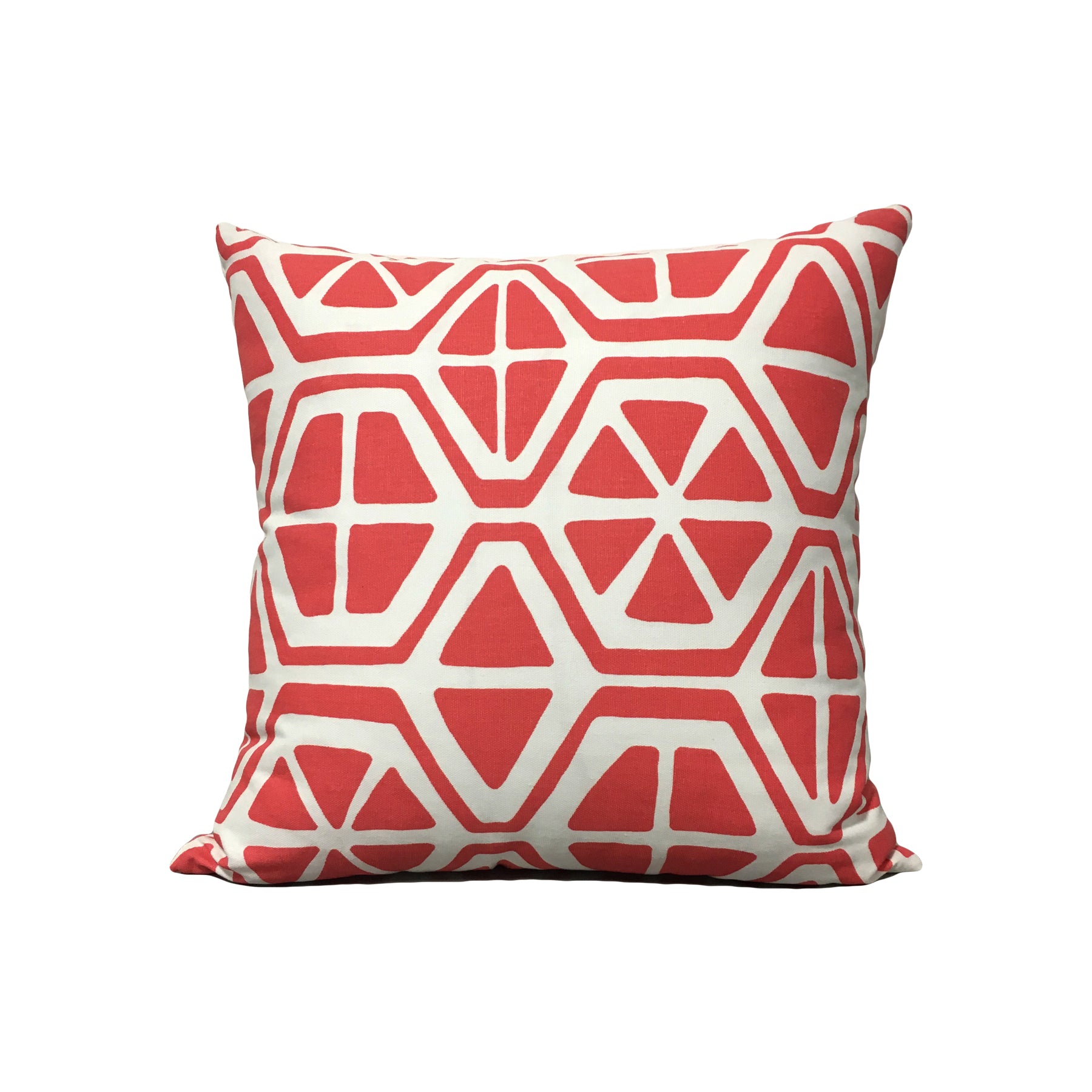 Aiden Coral Geometric Throw Pillow 17x17 - Modern Decorative Square Cushion Cover for Sofa, Bed & Living Room - Home Decor Accent Pillow for Farmhouse, Boho & Coastal Style