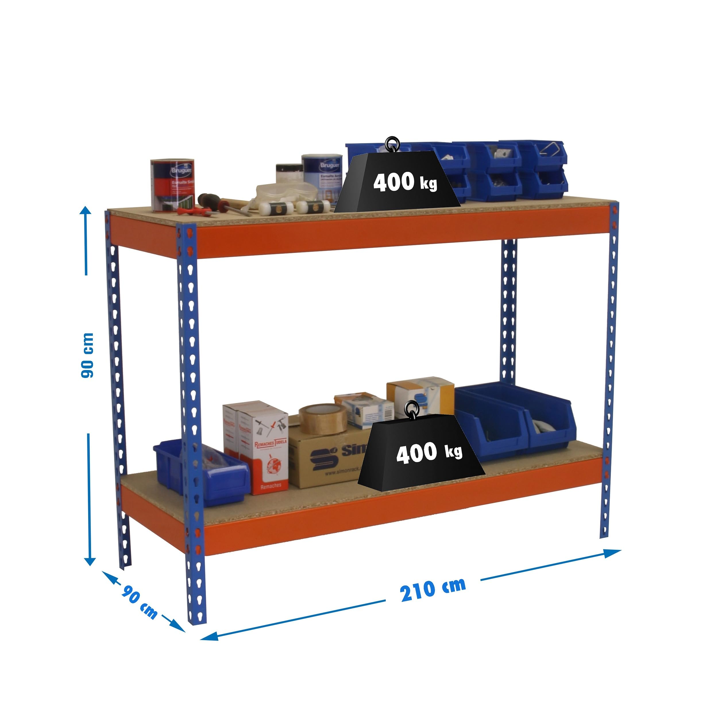 Simon Workbench 900x2100mm, 400kg Capacity, 2 Heights - DIY & Workshop Use