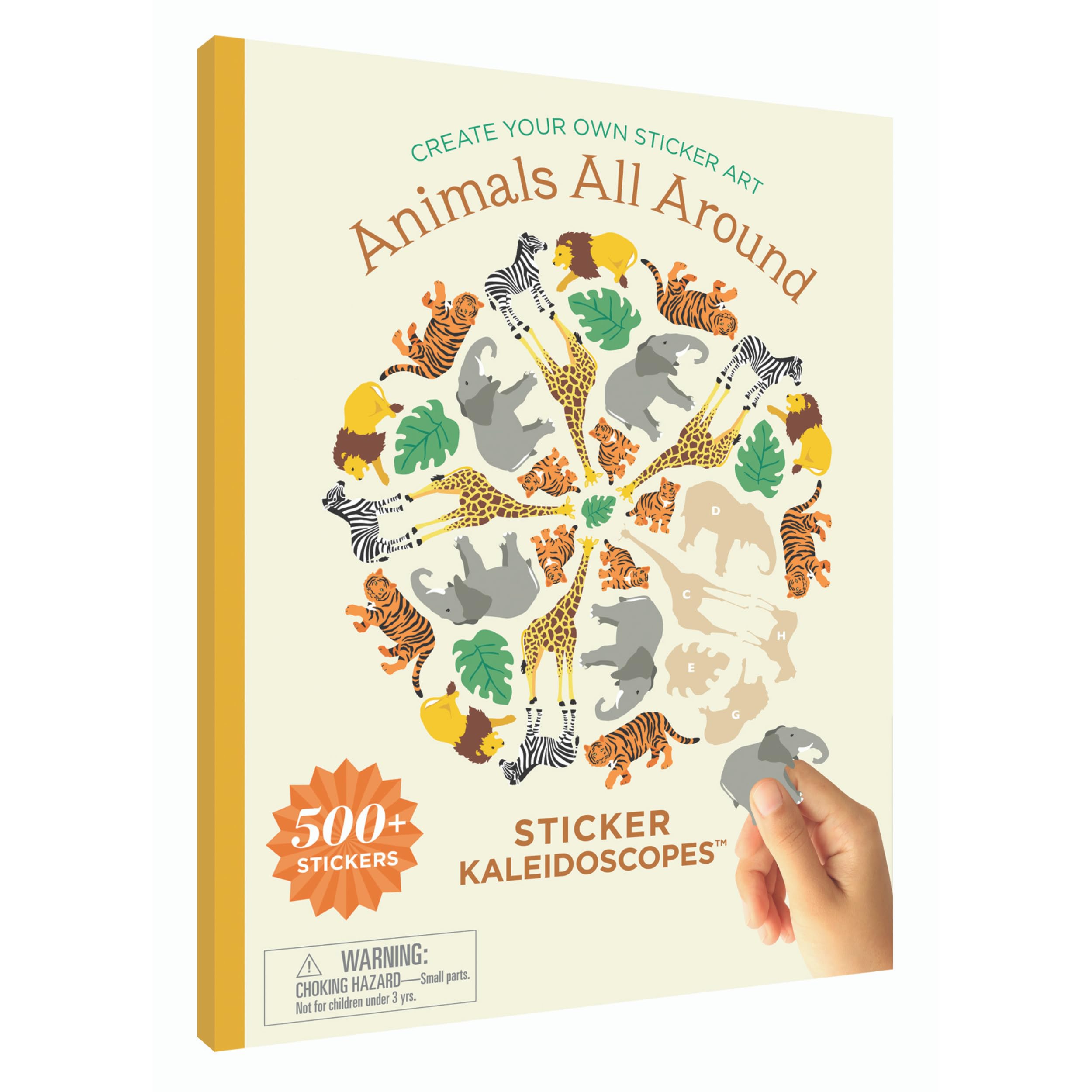 Mrs. Grossman's Sticker Kaleidoscopes Activity Book - DIY Mandala Art Kit with 500+ Stickers & 8 Designs, Sticker by Number for Kids & Adults, Creative Stress Relief & Mindfulness Activity (Animals Theme) - Perfect for Family Bonding, Party Favors & Art Therapy