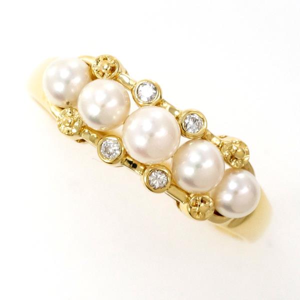 18K Yellow Gold Pearl and Diamond Ring for Women - Elegant Bridal, Wedding, Anniversary, or Gift Jewelry