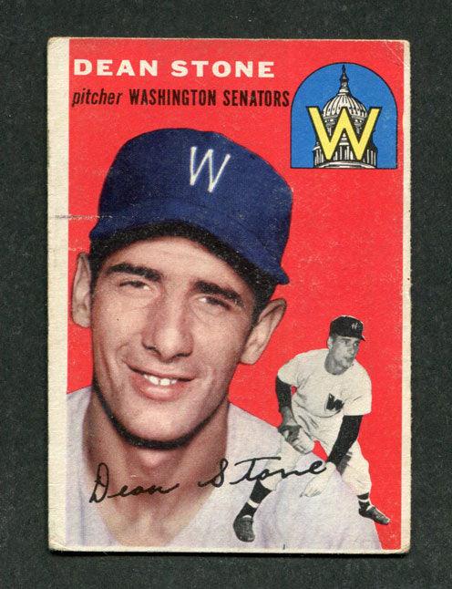 1954 Topps #114 Dean Stone Washington Senators Rookie Baseball Card - Vintage Collectible for Sports Memorabilia & Gift Ideas