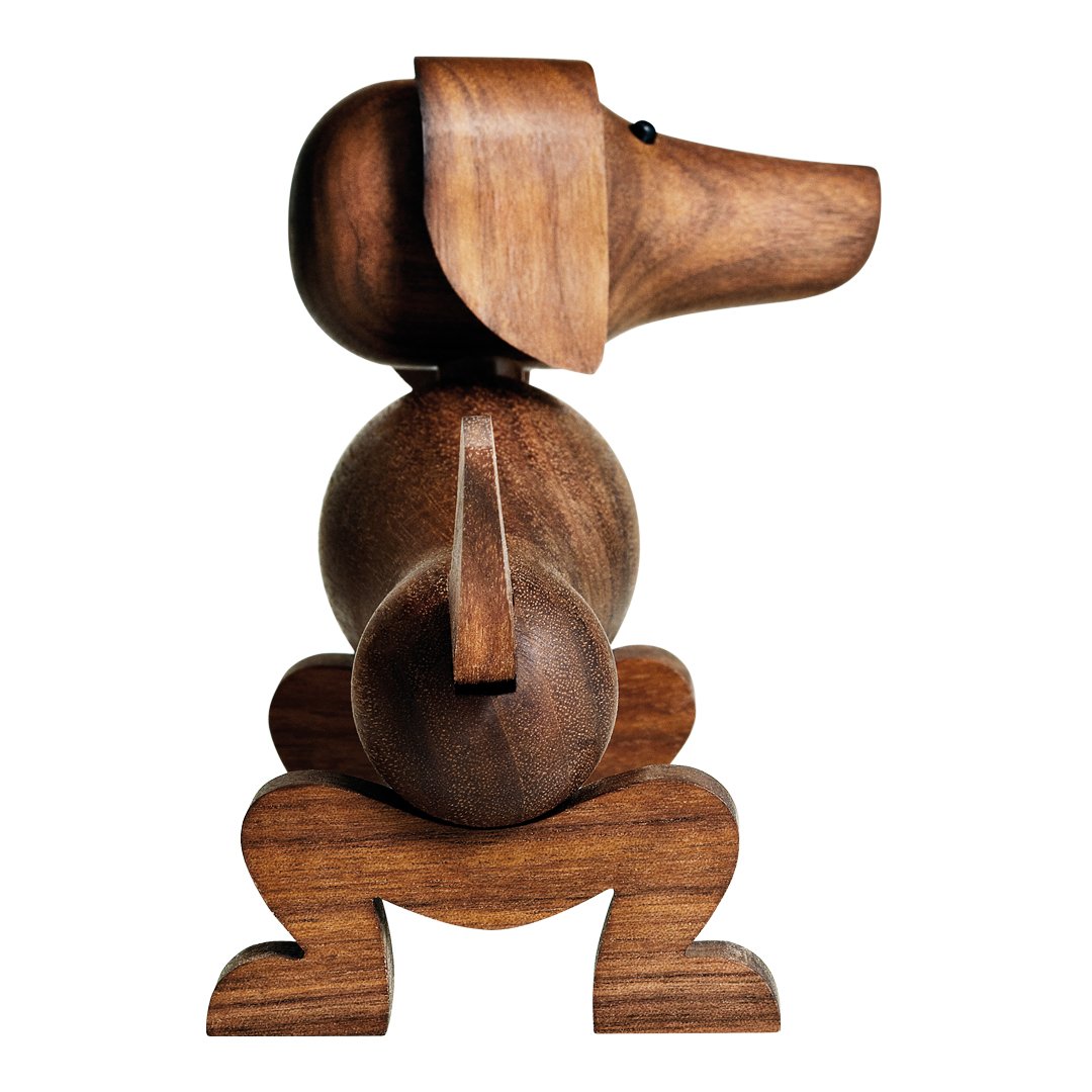 Kay Bojesen Wooden Dog Figurine - Handcrafted Scandinavian Design Home Decor for Nursery, Bookshelf & Office Desk | Perfect Gift for Dog Lovers