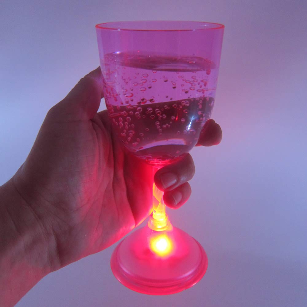 LED Wine Glasses Set of 6 - 11oz Glowing Red for Parties & Gifts