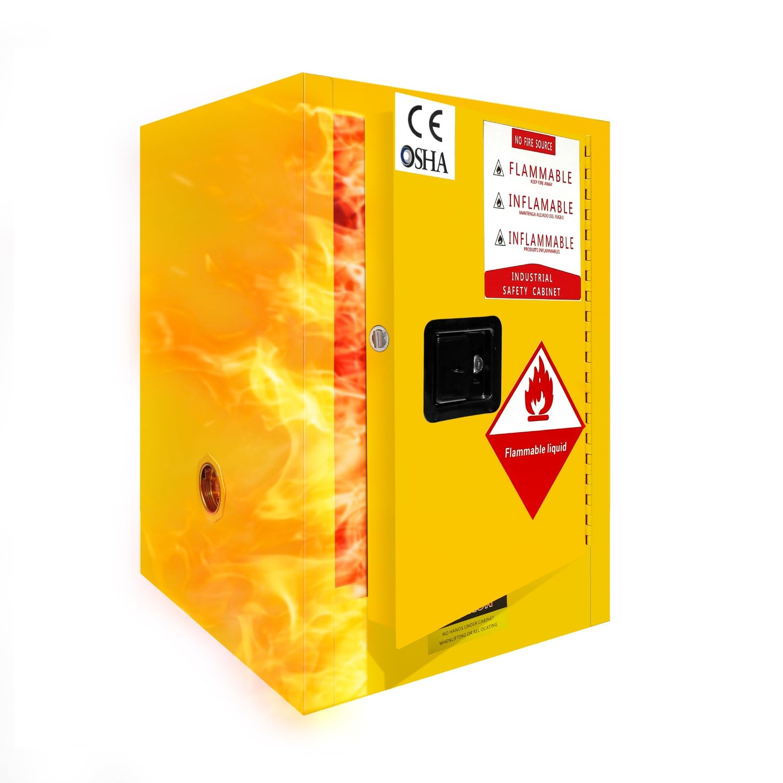 18x18x23 Inch Fireproof Chemical Storage Cabinet - OSHA Compliant Flammable Liquid Safety Cabinet, Galvanized Steel Hazardous Material Cabinet for Home, Garage & Industrial Use - Perfect for Storing Paint, Solvents & Cleaning Chemicals