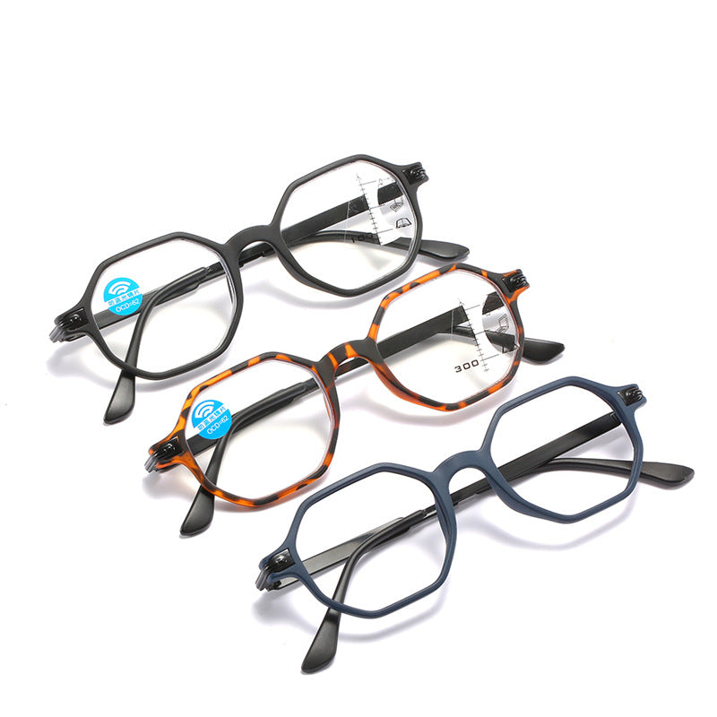 Stylish Zoom Multi-Focus Blue Light Blocking Reading Glasses for Computer Work, Gaming & Digital Eye Strain Relief - Fashionable Anti-Fatigue Eyewear for Office, Home & Nighttime Reading