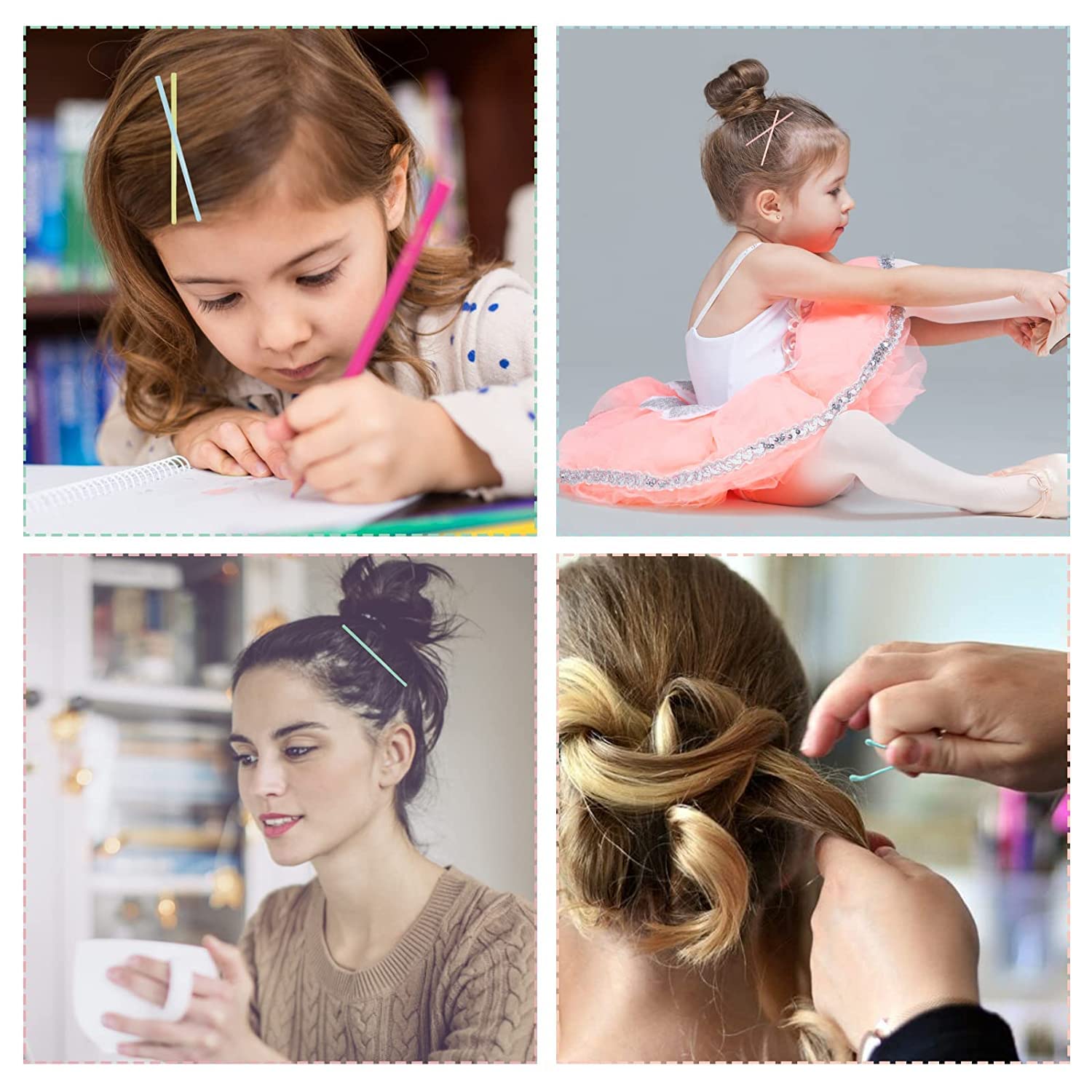 15-Pack Matte Bobby Pins - Rust-Resistant Non-Slip Hair Clips for Women & Girls (15 Colorful Hairpins) - Perfect for School, Work & Everyday Hairstyles
