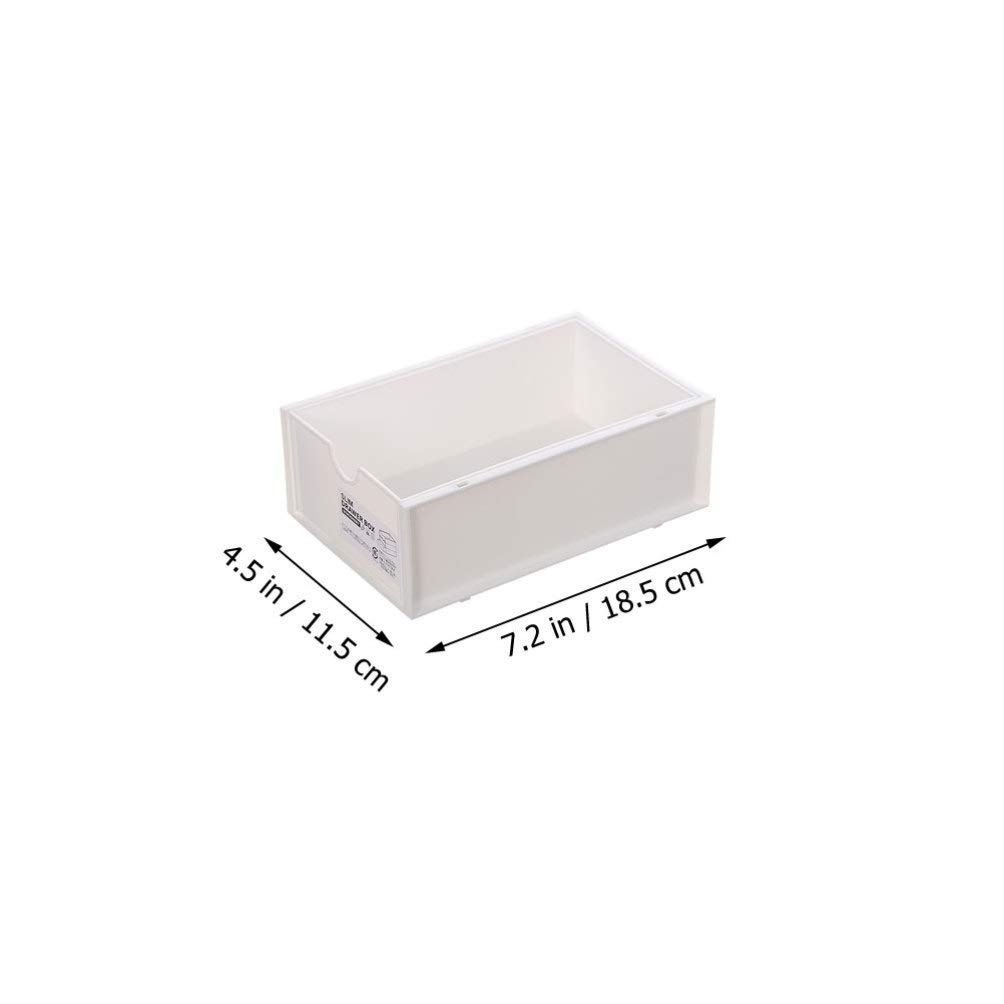 2-Pack Hemoton Stackable Plastic Storage Drawers - White Office Desk Organizer for Jewelry, Stationery & Small Items | Perfect for Home, Office & Craft Room Organization