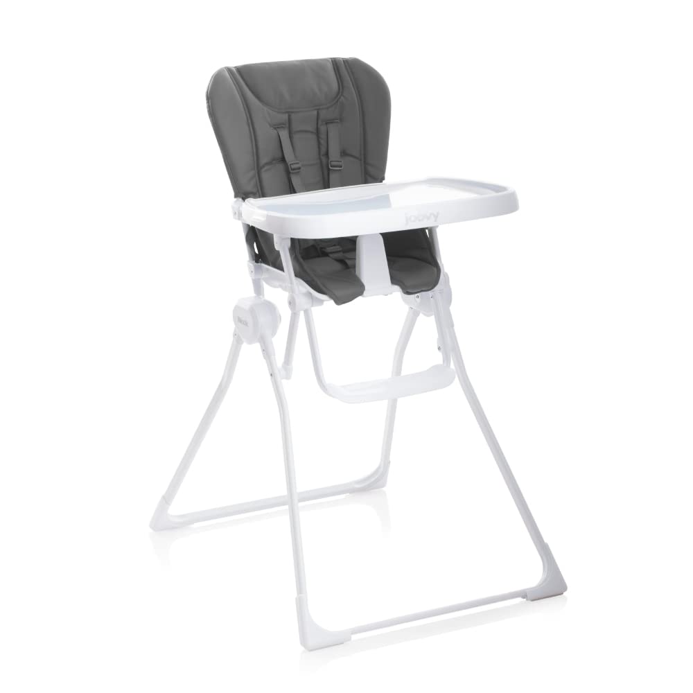 Joovy Nook High Chair - 4-Position Adjustable Height, Swing Open Tray & Removable Dishwasher-Safe Insert for Easy Cleaning - Compact Foldable Design for Space Saving Storage (Charcoal) - Perfect for Babies & Toddlers at Home or Restaurant Dining