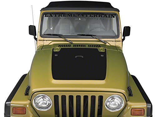 Matte Black SEC10 Hood Decal for 1997-2006 Jeep Wrangler TJ - Durable Vinyl Sticker for Off-Road & Custom Car Decoration