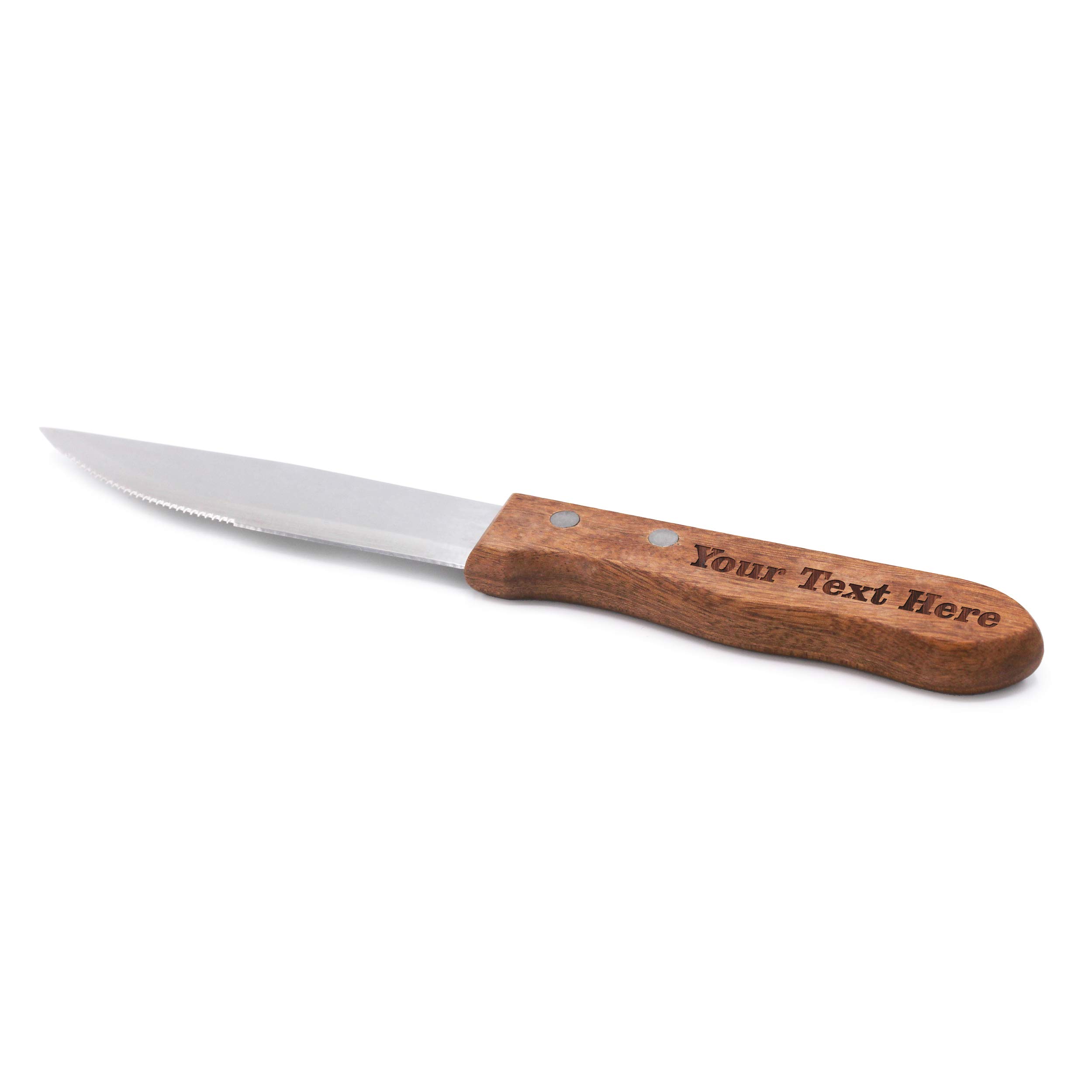 Personalized Monogrammed Wood Steak Knives Set - Custom Engraved Couples Gift for Wedding, Anniversary & Housewarming - Rustic Kitchen Cutlery for Romantic Dinners & Special Occasions