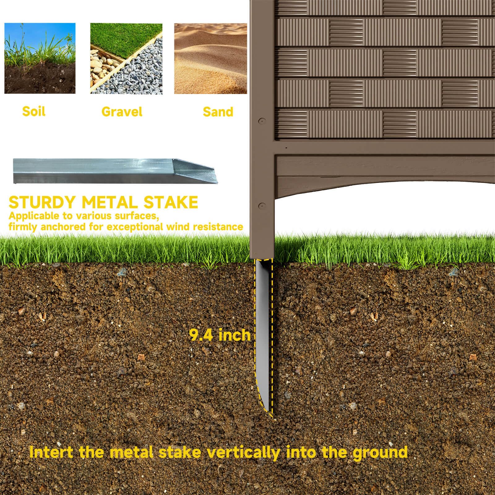 ADDOK 4-Panel Vinyl Privacy Fence Screen for AC Units & Outdoor Equipment - 45