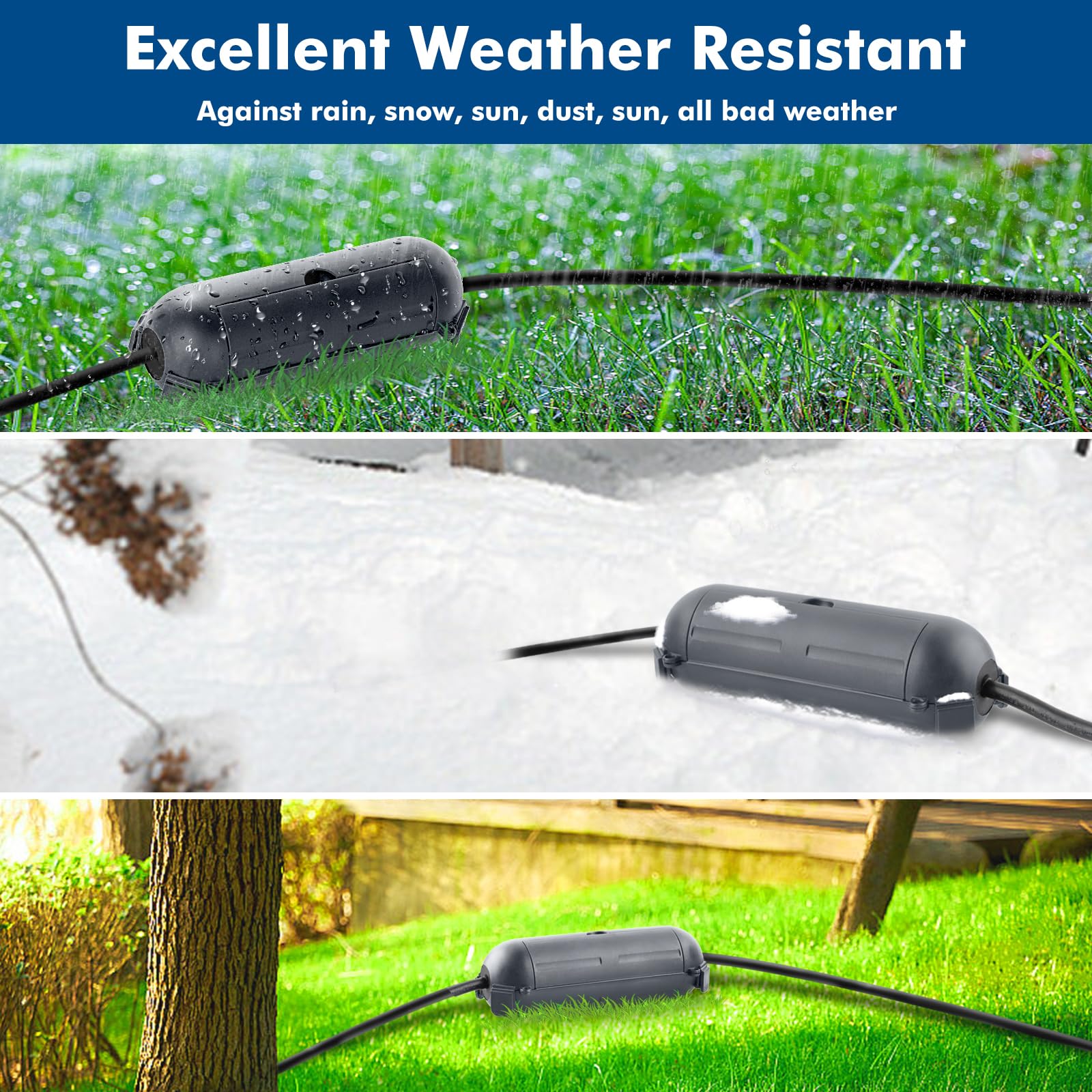 4 Pack Small Outdoor Extension Cord Cover - IP44 Waterproof Electrical Box & Safety Housing Case for Outdoor Plugs, Holiday Lights & Power Connections - Weatherproof Protection for Patio, Garden & Christmas Decorations (Gray)