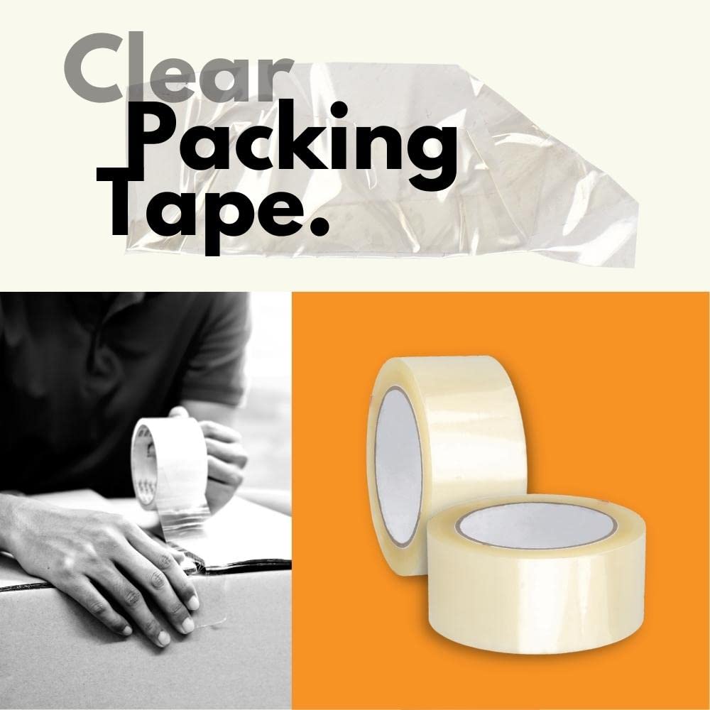 PSBM Heavy Duty Packing Tape - 96 Pack, 2 Inch x 145 Yards, 1.5 Mil Thick Clear Shipping Tape for Moving Boxes, Storage & Packaging - Ideal for Home Moving, Office Supplies & Warehouse Shipping