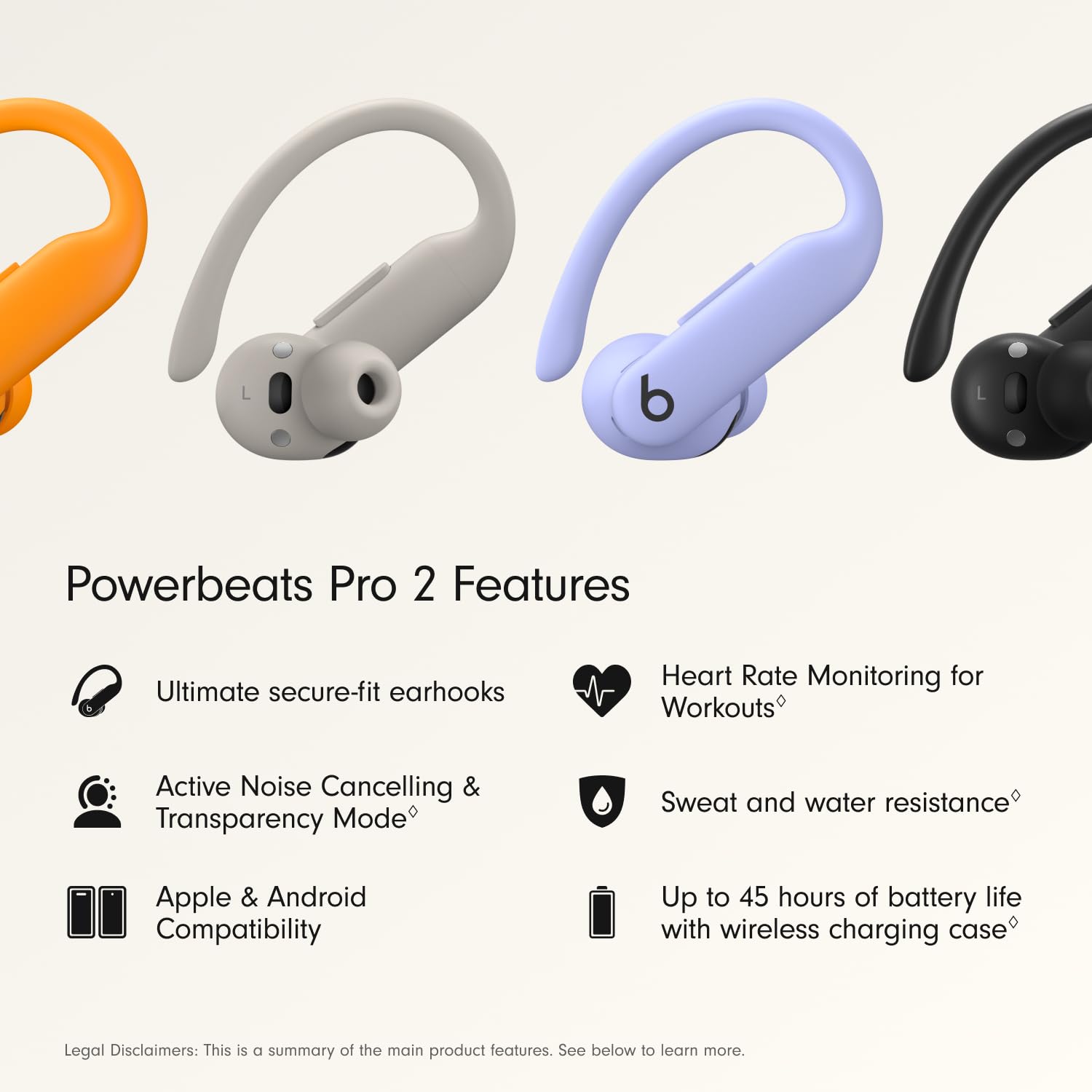 Beats Powerbeats Pro 2 Wireless Bluetooth Earbuds with Apple Care+ (2 Year Warranty) - Hyper Purple | Sweatproof Workout Headphones for Running, Gym & Sports