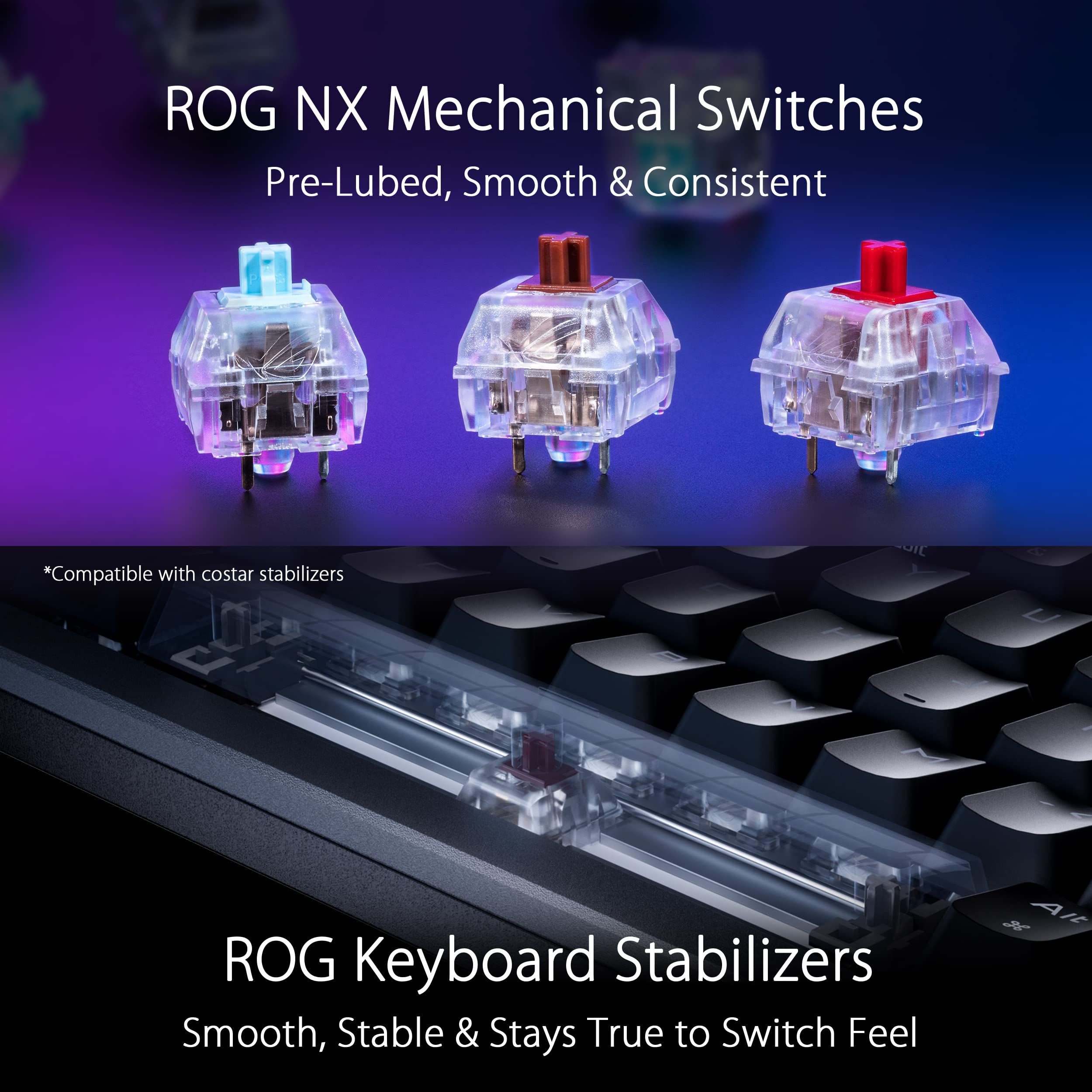 ASUS ROG Azoth 75% Wireless Mechanical Gaming Keyboard - Hot-Swappable ROG NX Red Switches, OLED Display, 3-Layer Dampening, PBT Keycaps, RGB Backlit (Black) | Perfect for Esports, Streaming & Professional Gaming Setup