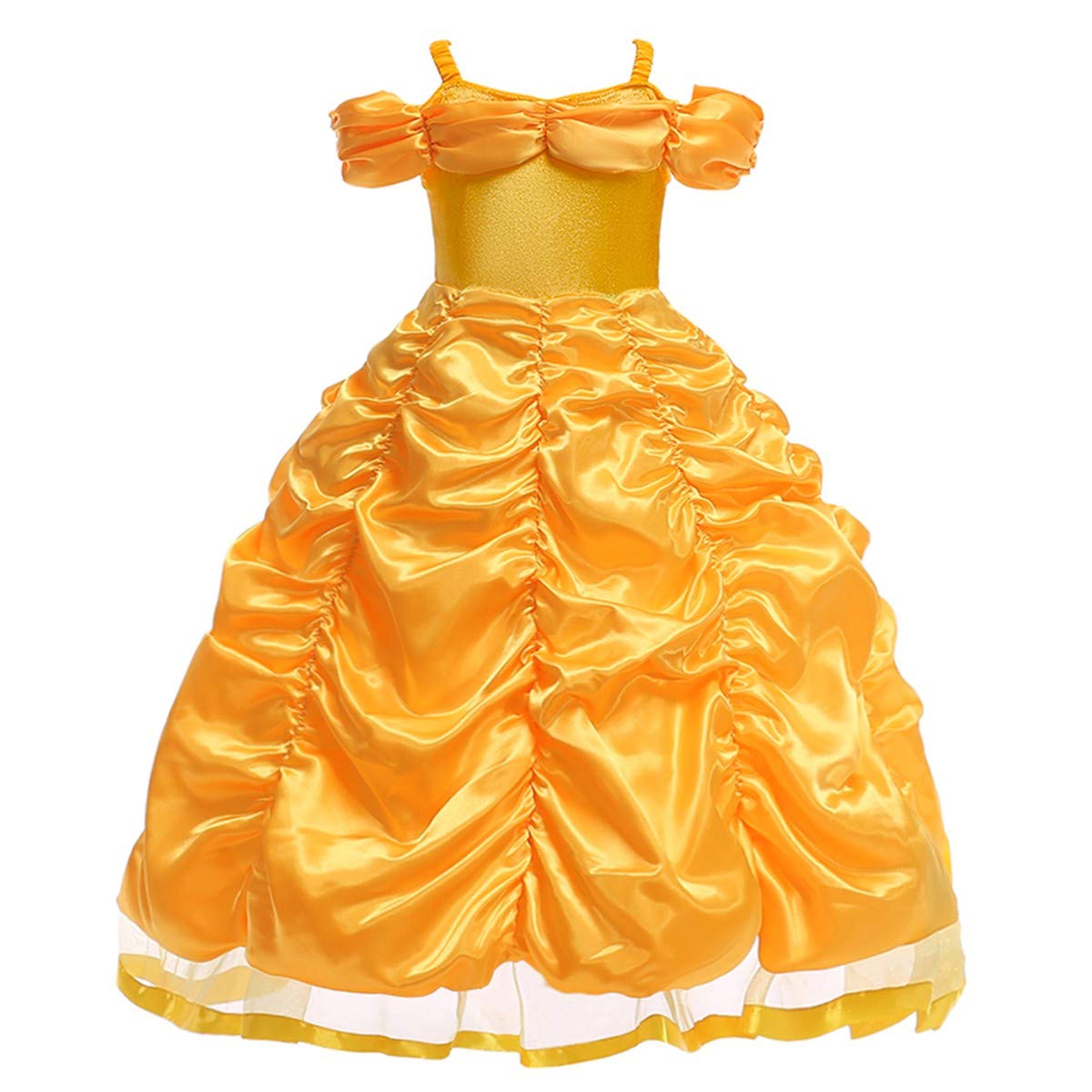 Belle Princess Dress Up Costume for Girls - Beauty and The Beast Inspired Halloween, Christmas & Birthday Party Gown with Accessories - Perfect for Dress Up, Cosplay & Special Occasions