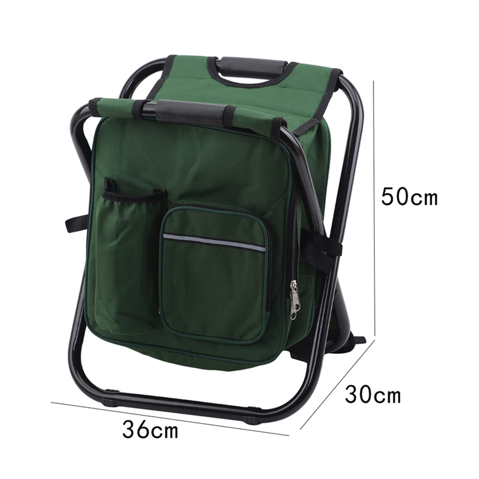 **AISHANBAIHUODIAN Portable Folding Camping Chair - Lightweight Outdoor Fishing Stool with Insulated Cooler Bag - Perfect for Picnics, Hiking, Beach & Backpacking (Green)**