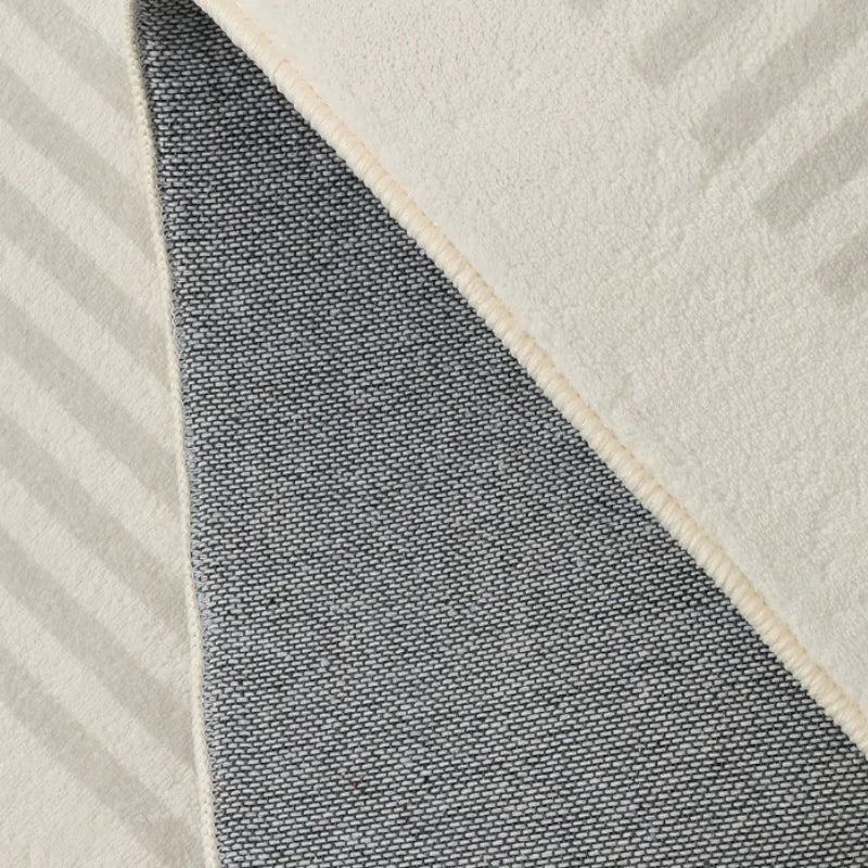 Avalyn Modern Geometric Faux Wool Area Rug - Soft Non-Slip Living Room Rug for Bedroom, Office & Home Decor - 5x7 Feet Grey Contemporary Carpet