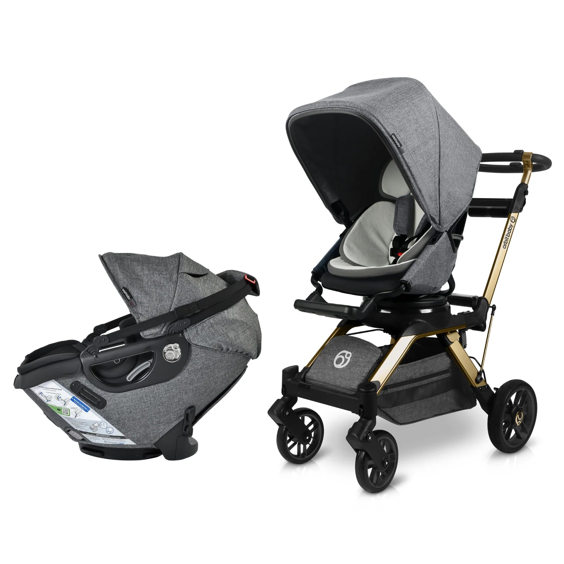 Orbit Baby Stroll & Ride Travel System - Lightweight Stroller & Car Seat Combo for Infants & Toddlers | Perfect for Air Travel, Shopping & Daily Outings