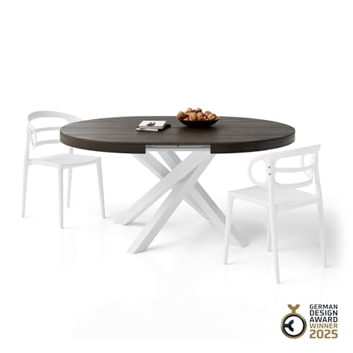 Dark Walnut With White Legs