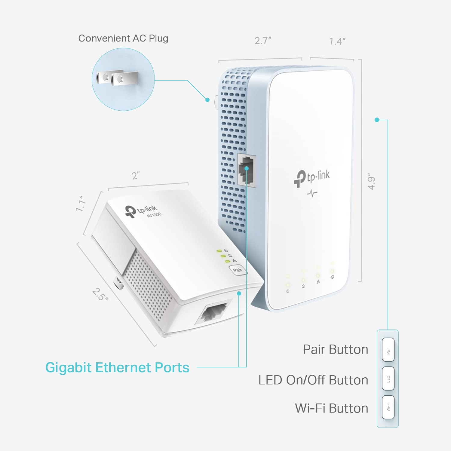 TP-Link AV1000 Powerline WiFi Extender Kit (TL-WPA7517KIT) - Dual Band WiFi, Gigabit Port, OneMesh Technology for Seamless Roaming | Home Office & Gaming Network Solution