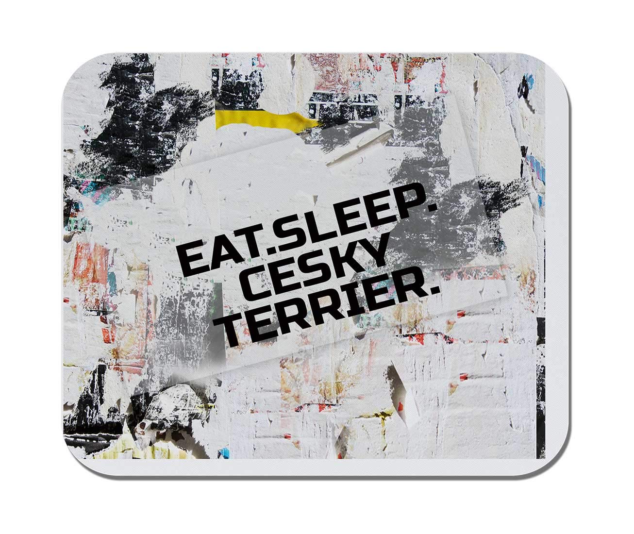 Makoroni Non-Slip Rubber Mouse Pad for Computer, Gaming & Office - Cute Cesky Terrier Dog Design - Perfect for Work, Gaming & Home Office Use
