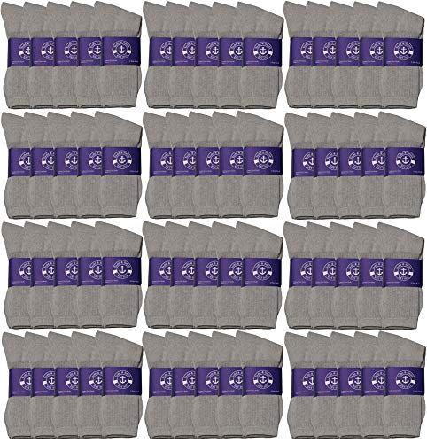 72 Pairs Mens Gray Crew