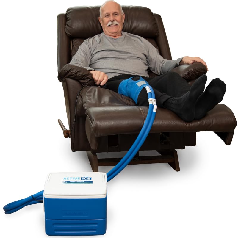 Polar Active Ice 3.0 - 9 QT Cold Therapy Ice Machine with Programmable Timer & Knee Joint Pad | Cryotherapy Pain Relief System with Ace Bandage Compression | Ideal for Post-Surgery Recovery, Sports Injuries & Arthritis Pain Management