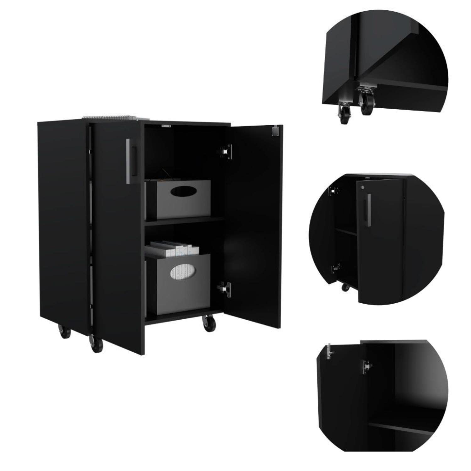 Rushville Utility Sink Cabinet with Double Doors - Stainless Steel Countertop & 3 Drawers - 35.43