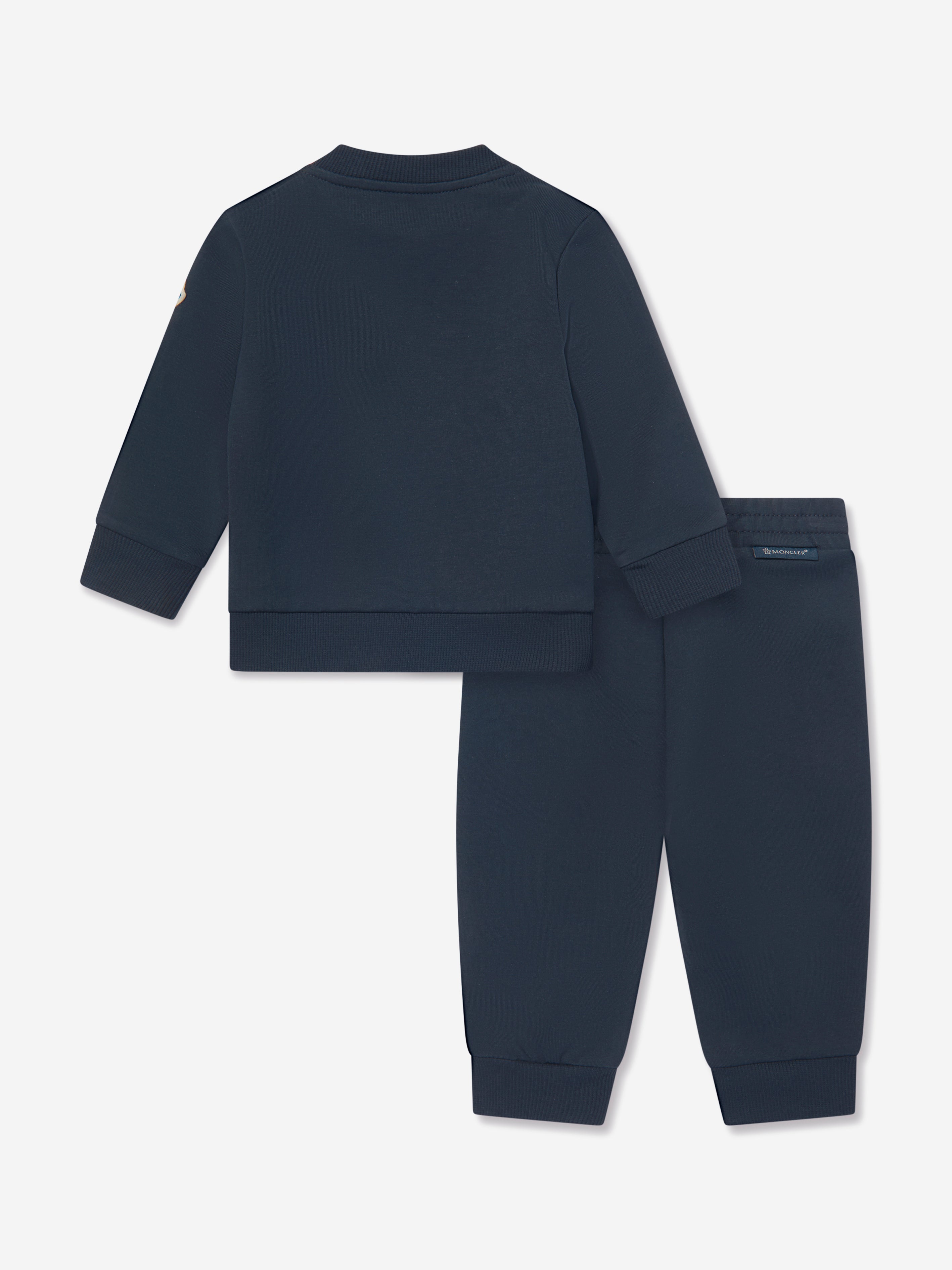 Baby Boys Navy Blue Logo Tracksuit Set - Soft Cotton Jogger Pants & Hoodie Outfit for Playdates, Daycare & Family Photos
