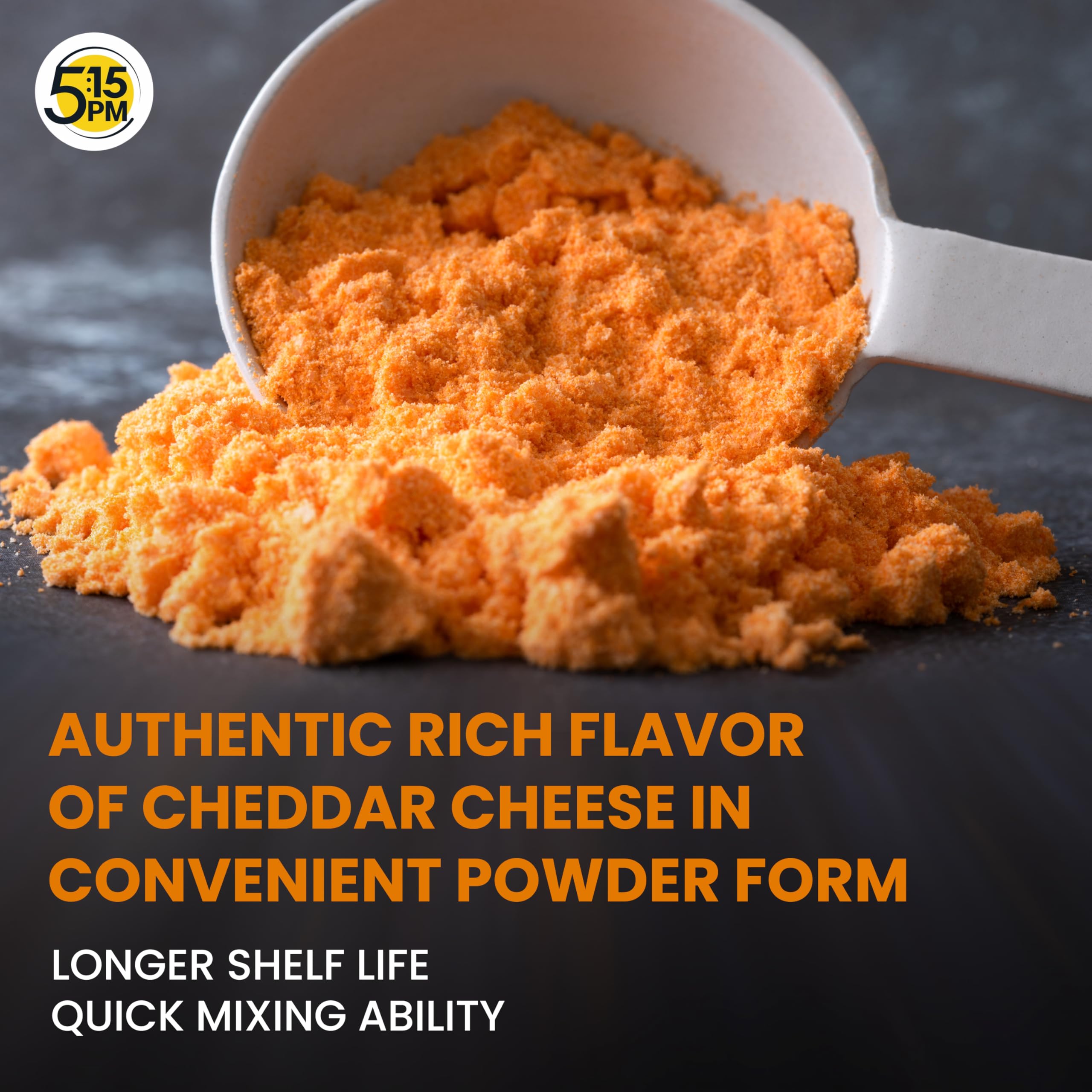 5:15PM Cheddar Cheese Seasoning Powder 100g - Premium Cheddar Cheese Powder for Popcorn, Pasta, Pizza, Nachos & Fries | Perfect for Snacks, Cooking & Baking at Home