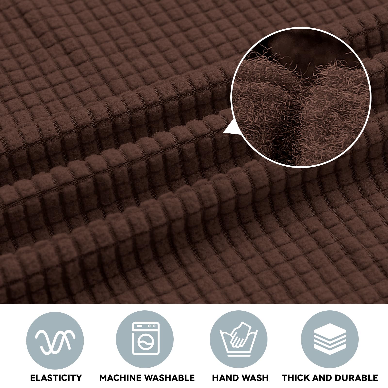 LURKA Stretch Oversized Sofa Slipcover - 1 Piece Elastic Couch Cover for 3-Cushion Sofa, Furniture Protector for Pets & Kids, X-Large Chocolate - Perfect for Living Room, Family Room & Pet-Friendly Homes