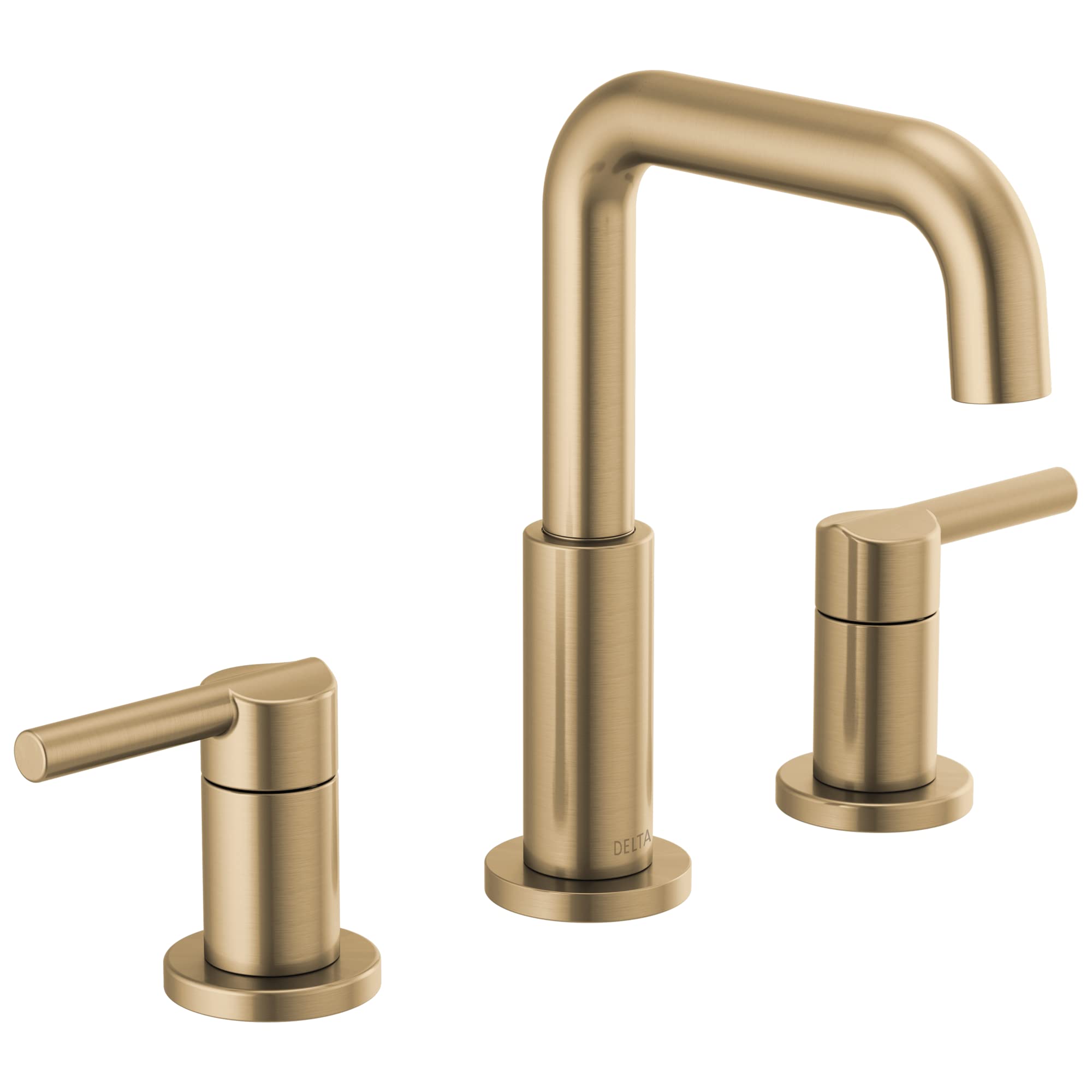 Delta Nicoli 3-Hole Widespread Bathroom Faucet in Champagne Bronze - High Arc Spout Bathroom Sink Faucet with Drain Assembly - Perfect for Modern Vanities and Guest Bathrooms (Model 35849LF-CZ)